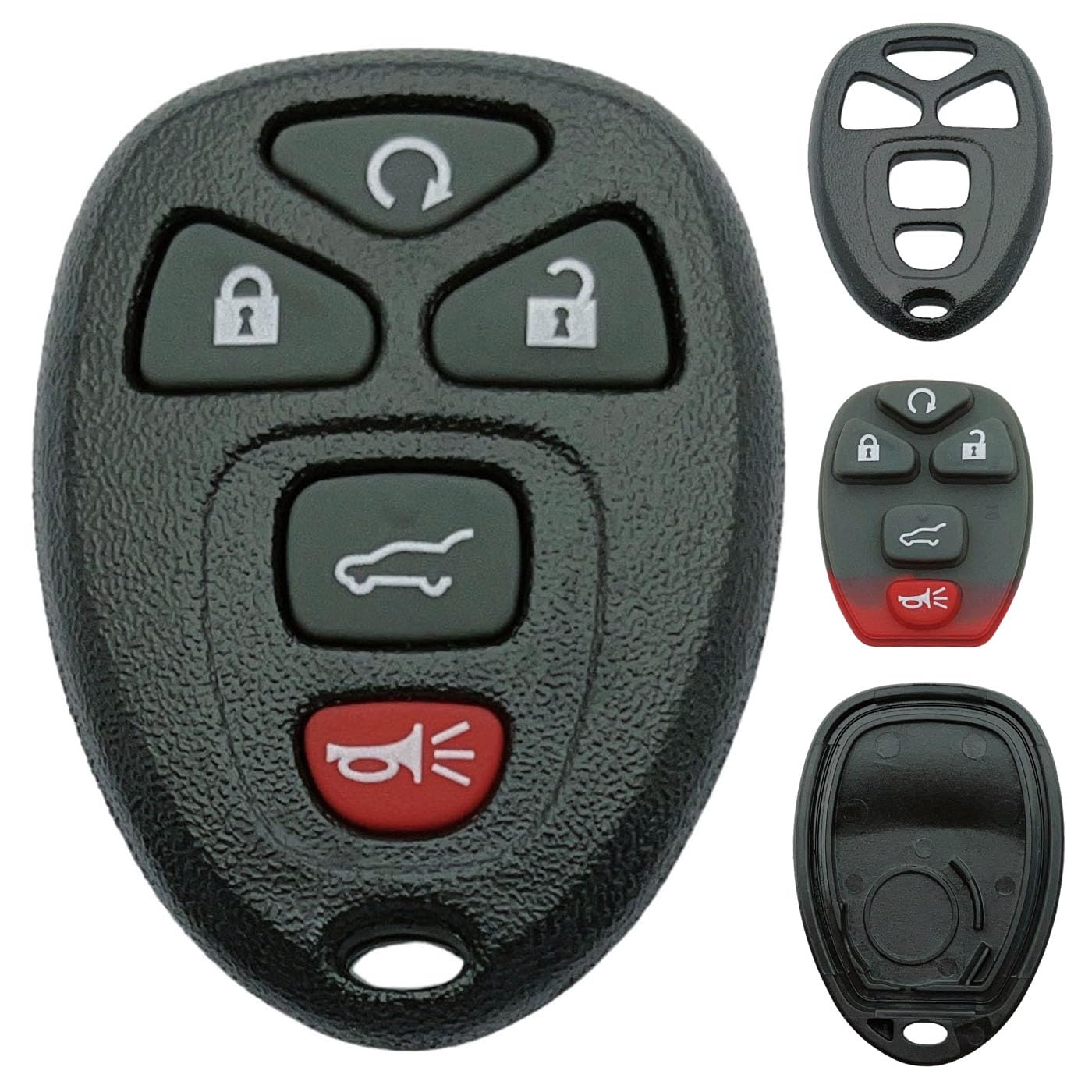 Replacement Key Fob Shell Case Fits for 2007-2015 Buick Cadillac GMC Saturn (15913415, OUC60270) Keyless Entry Remote Control 5 