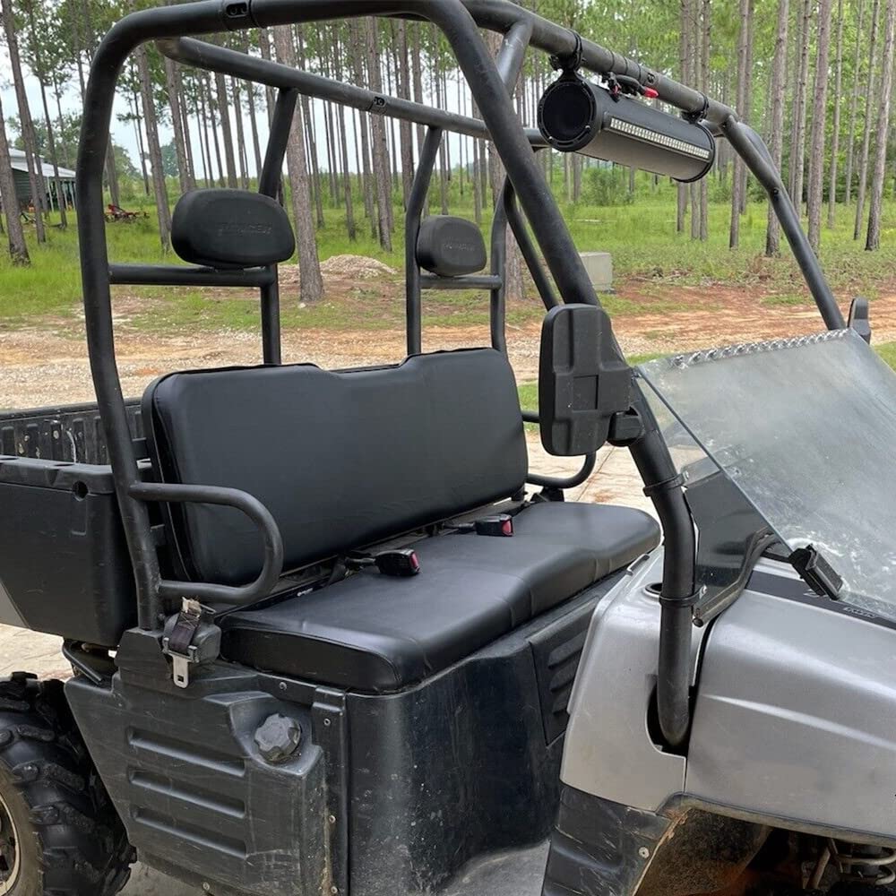 ECOTRIC Black Faux Leather Seat Cover Replacement Set for 2002-2009 Polaris Ranger 500-900 & Crew UTV - Standard Size