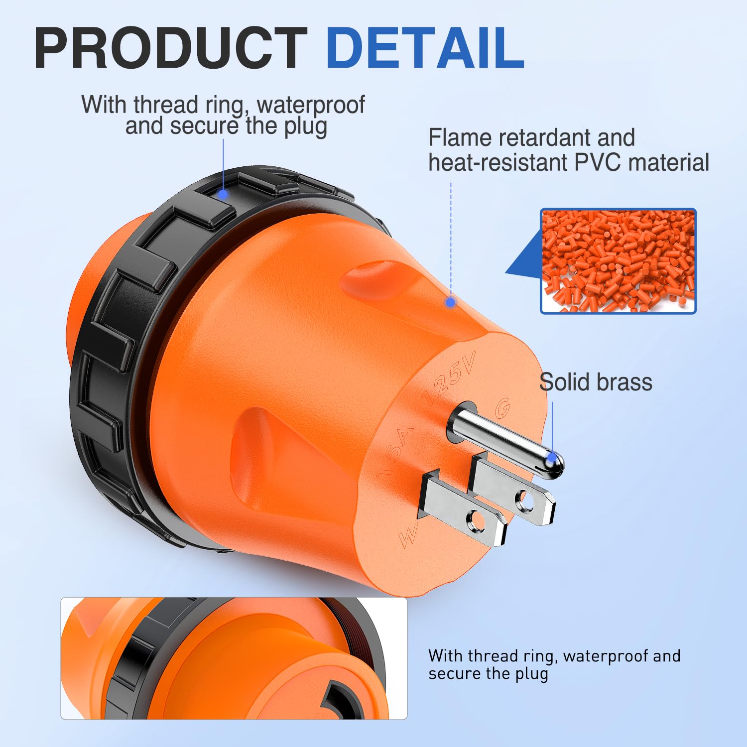 Nilight 15 Amp To 30 Amp Rv Power Adapter 110 Volt Twist Locking Connector 5-15P To L5-30R 15A Male Plug To 30A Female Receptacl