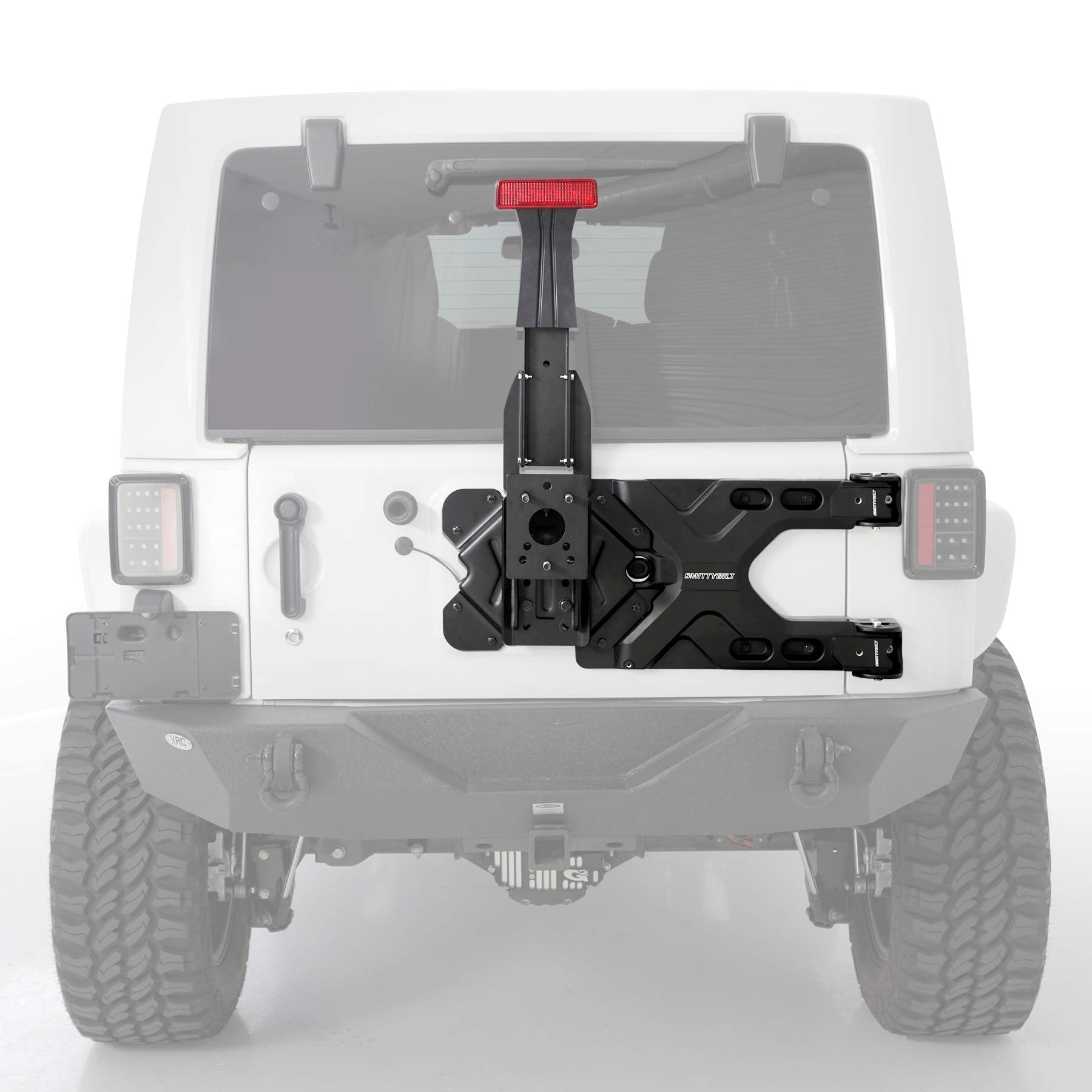 SmittyBilt HD Pivot Tire Carrier SB2843 - Durable Aluminum, Black Finish