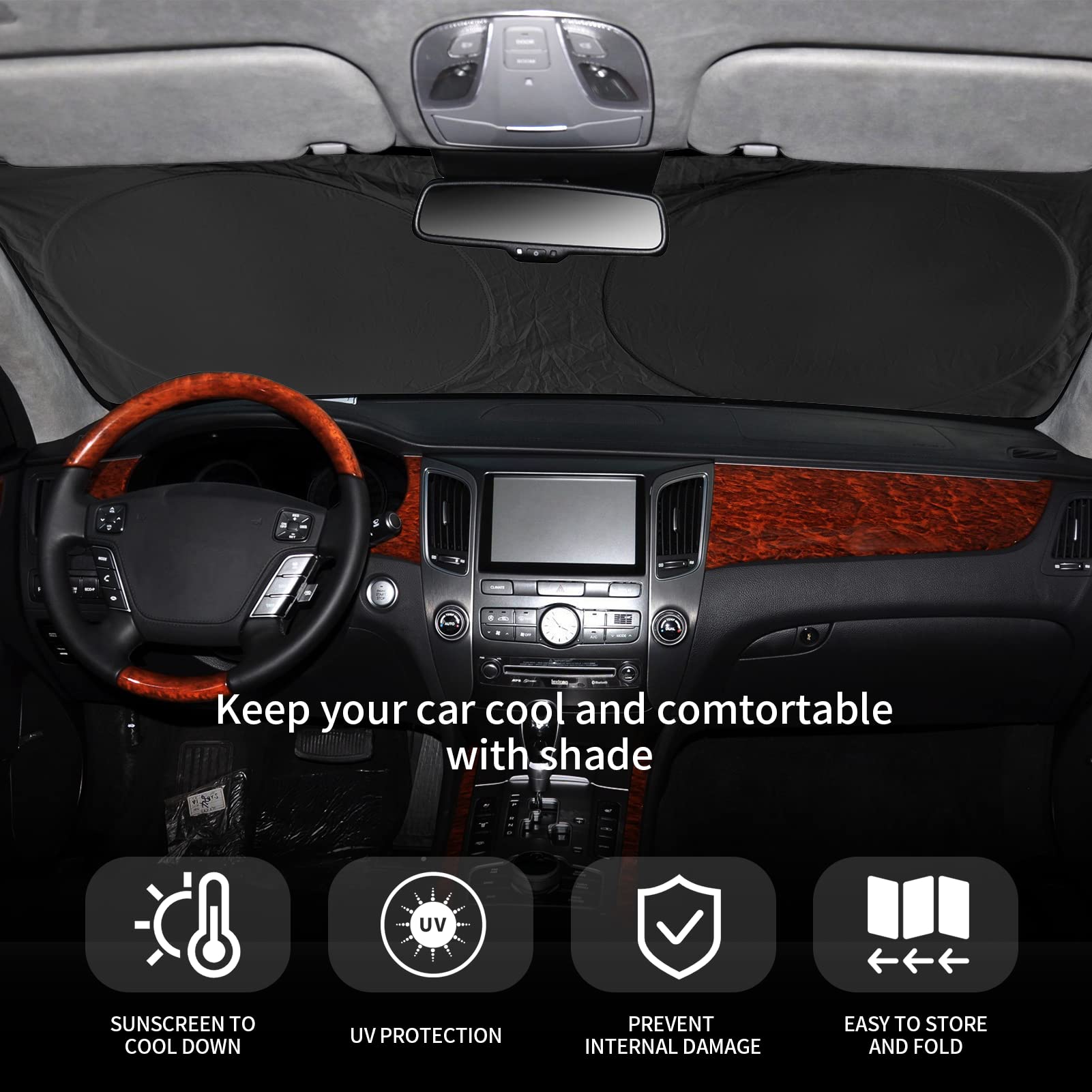Insauto For Outback 2024 Window Sunshade Windshield Sun Shade For 2020-2023 Subaru Outback Windshield Cover Custom Fit Sun Visor