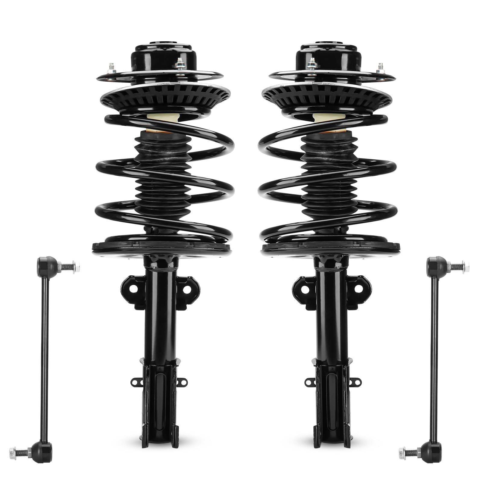 Front Struts w/Coil Spring & Sway Bar Links for 2001-2007 Chrysler Town & Country FWD/Dodge Caravan 3.3L/Grand Caravan FWD, 2001