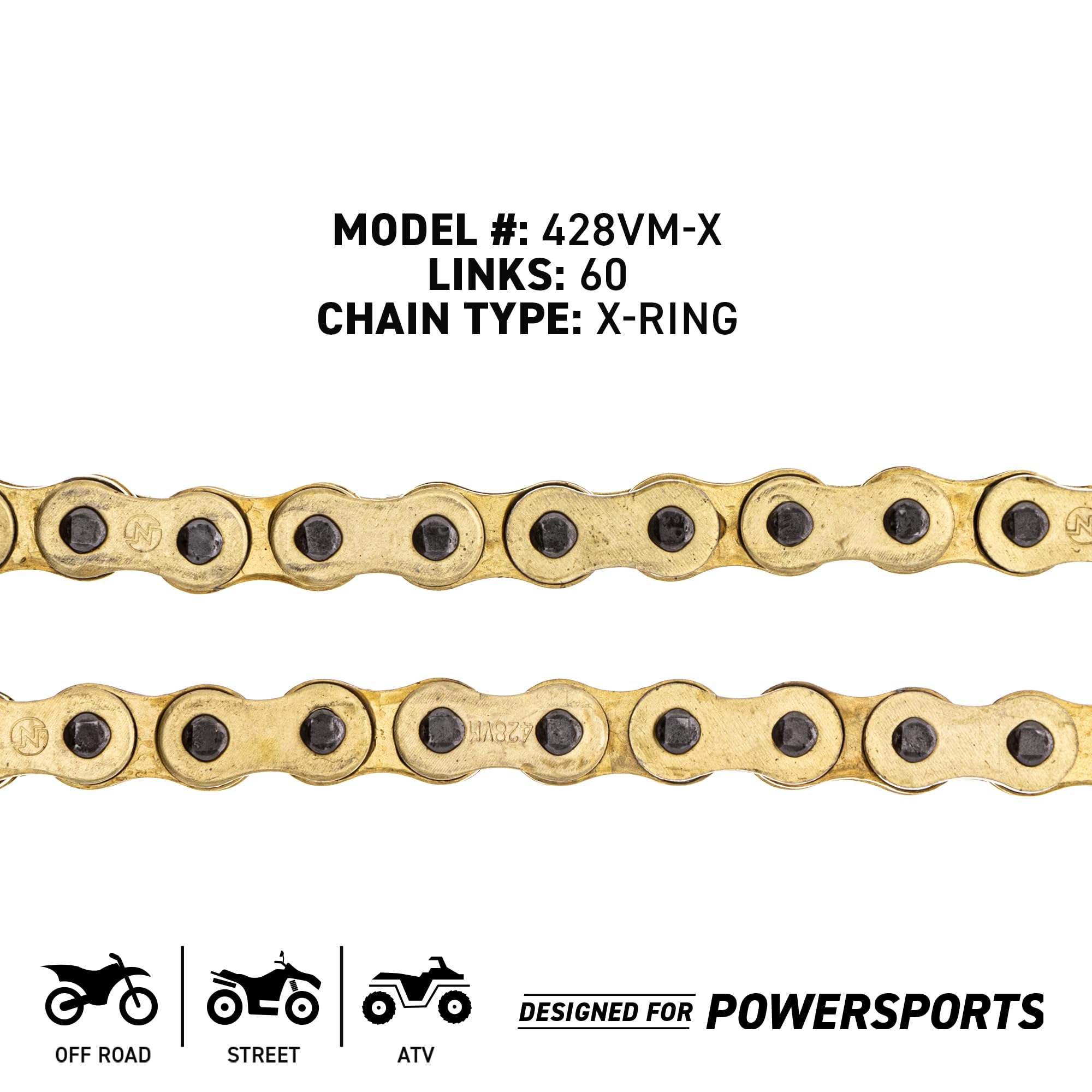Niche Gold 428 X-Ring Chain 60 Links With Connecting Master Link