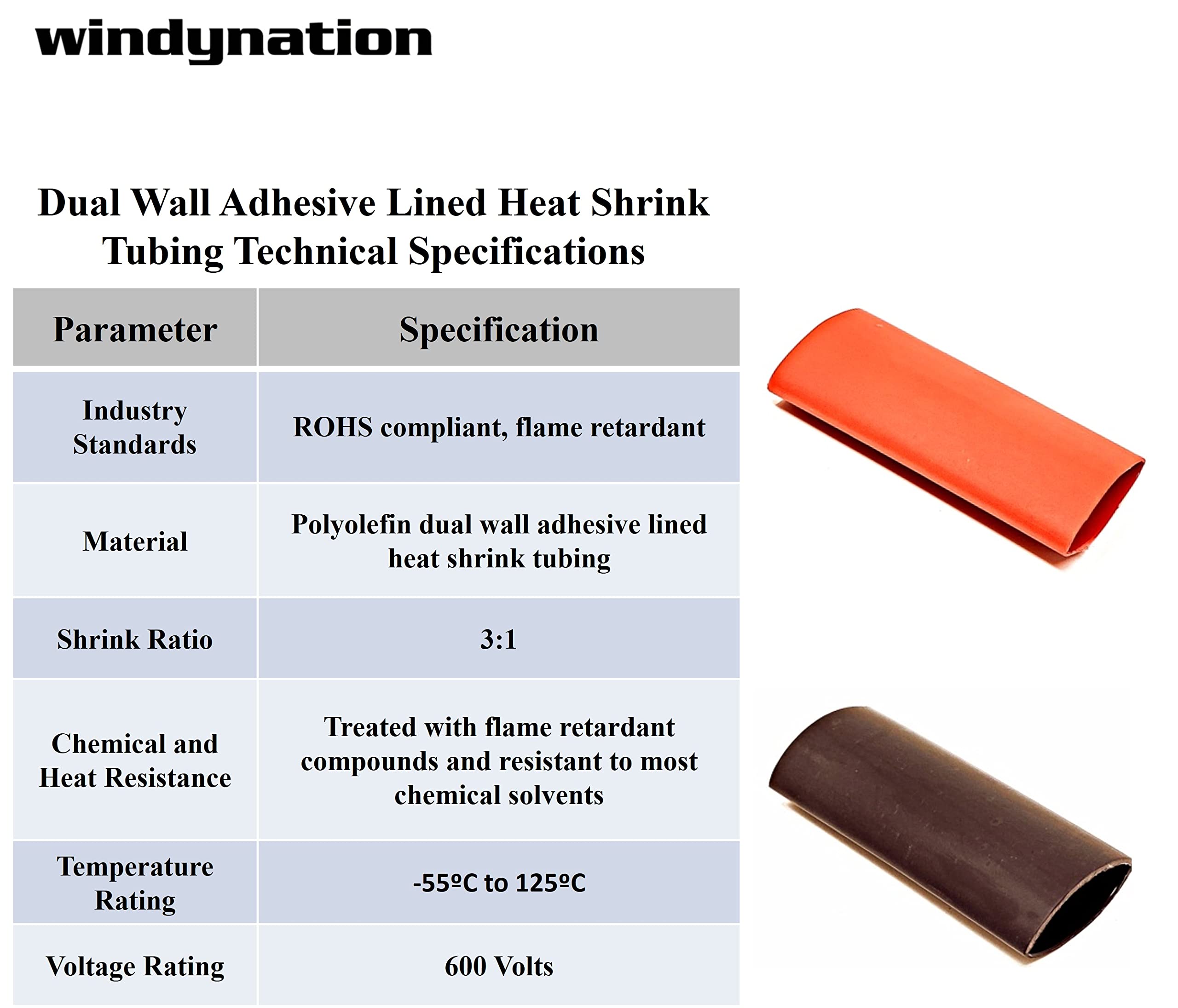 2/0 Gauge 1 Pair Positive And Negative (+/-) Pure Copper Top Post Battery Cable Ends Terminal Connectors + Dual Wall Adhesive He