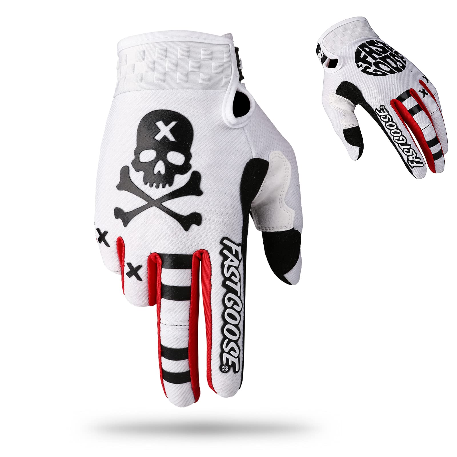 Fastgoose Dirt Bike Motorcycle Gloves Motocross Gloves Motorbike Riding Bike Gloves Atv Mx Mtb Off Road Racing Sports Cycling Glove (White, Large)