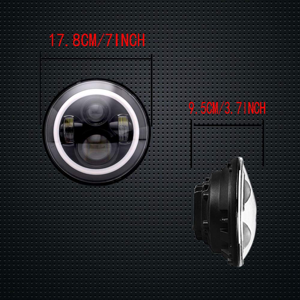 AMUNIESUN Compatible With Mazda Miata MX5 MX-5 1990-1997 H6024 Pair Headlight Lights Halo Angel Eye White DRL Amber Turn Light w