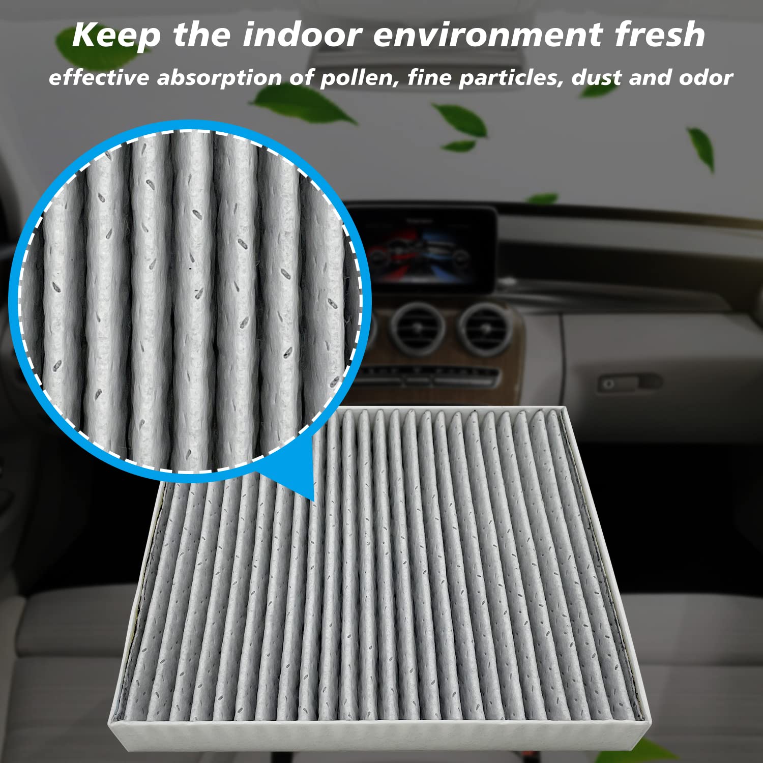 2Pcs Capume For Cabin Air Filter Jm880 Fits For Ascent 2019-2024, Crosstrek 2018-2023, Impreza 2017-2023, Legacy 2020-2024, Outb