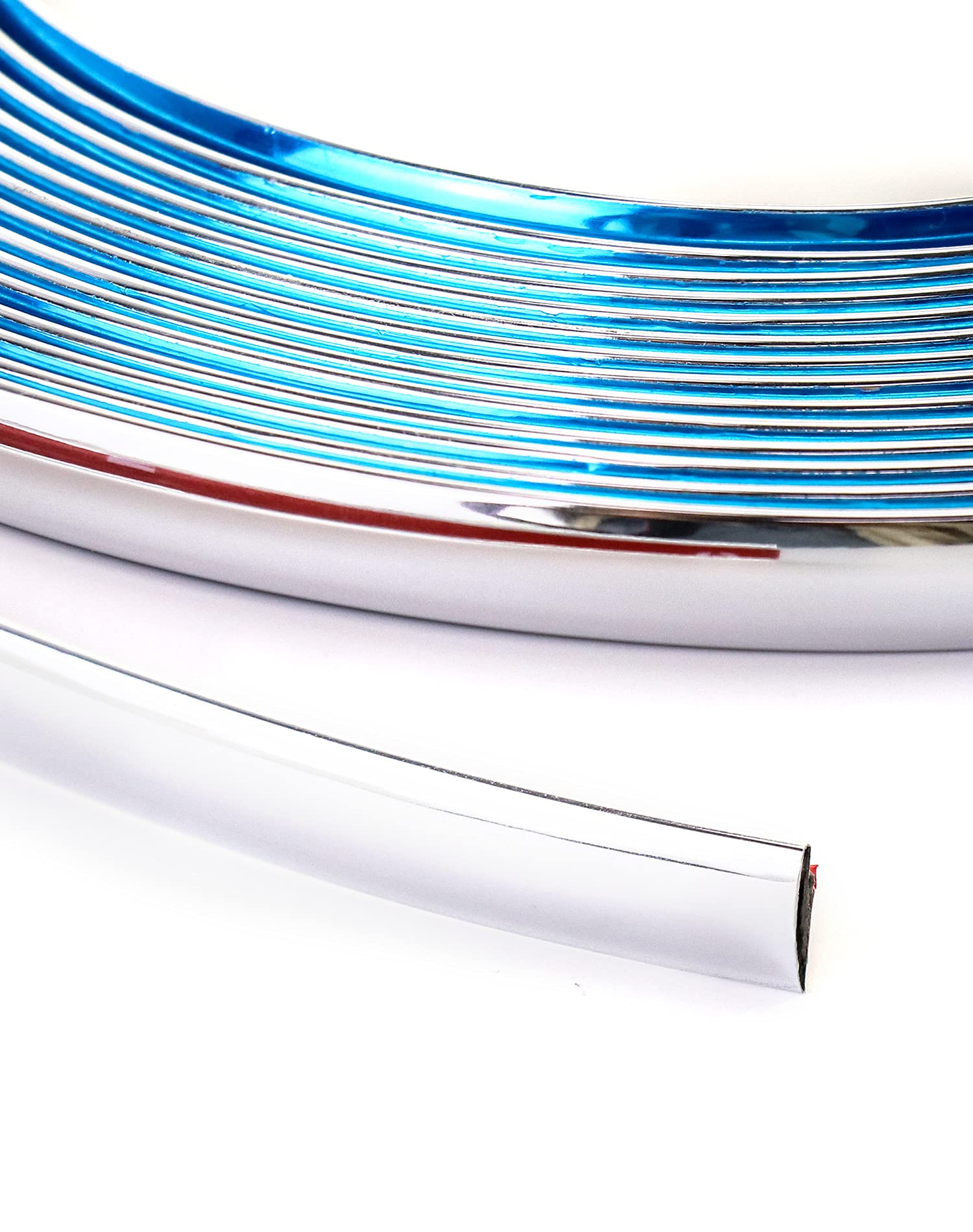 Qwork Automotive Chrome Trim Molding, 1/2 Inch Wide 26Ft Diy Moulding Trim Strip Line Decoration For Car/Truck Door Window Side