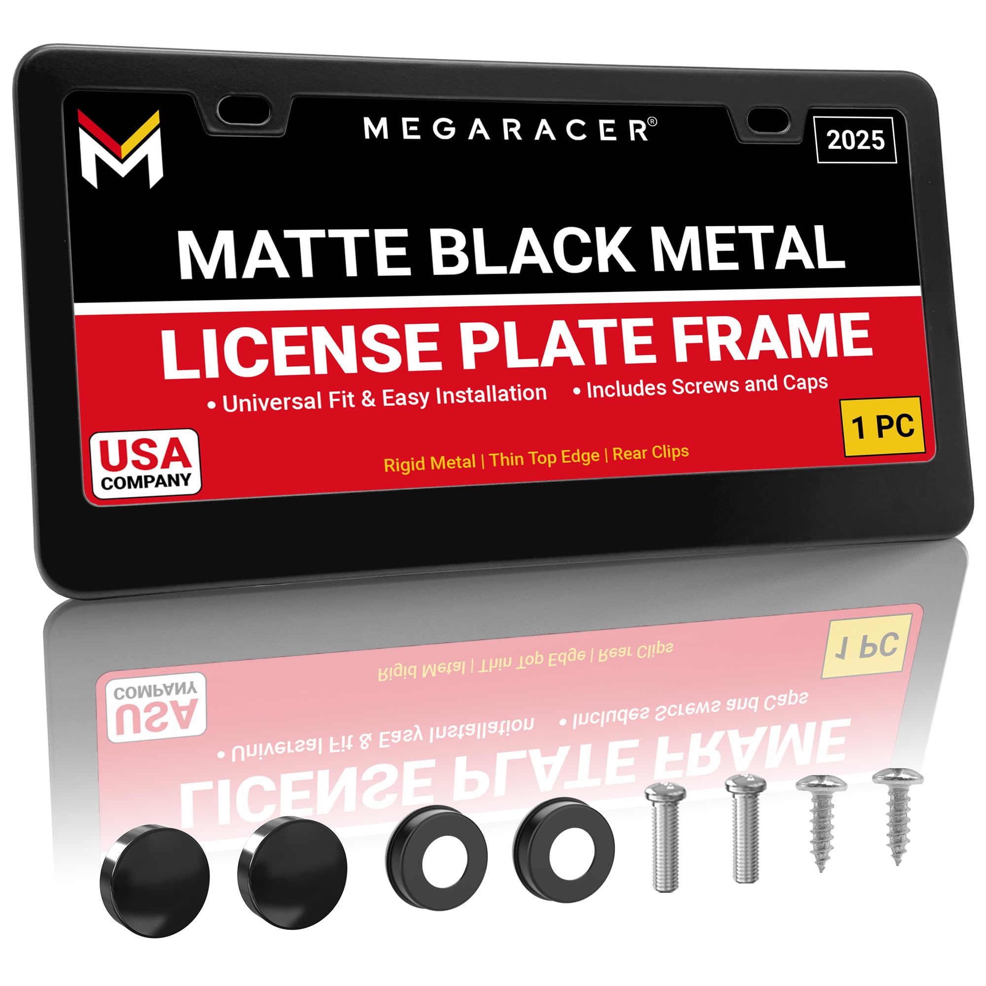 Matte Black License Plate Frame Holder | Metal License Plate Cover for Car Plate Frames | Car License Plate Frames Black Licence