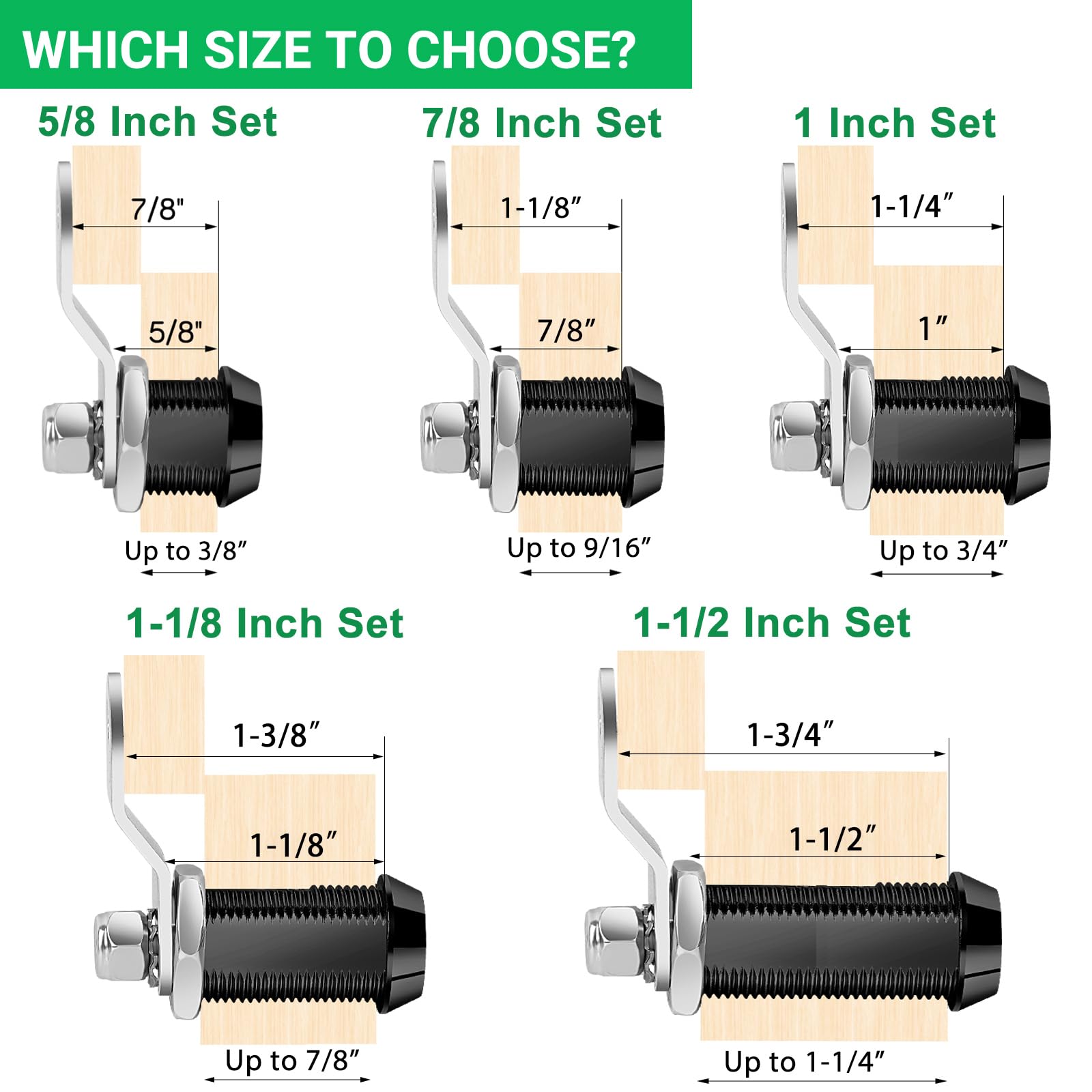 Cylinnda 2 Pack Black Cabinet Lock With Keys, 1-1/2'' Rv Storage Locks Keyed Alike, Rv Locks For Storage Door, Camper Toolbox Rv