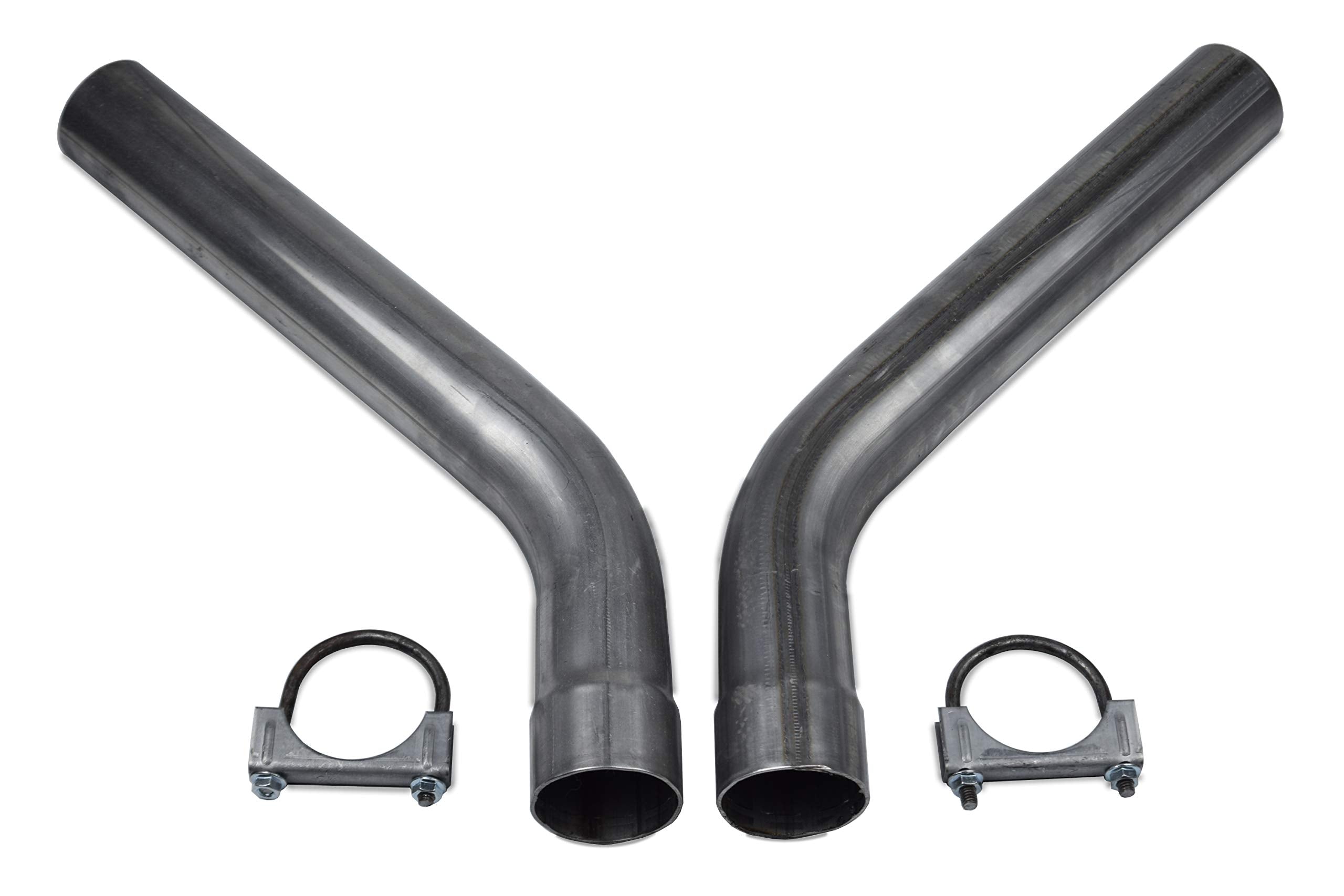 Truck Exhaust Kits 2.5' Dual Exhaust Kit With Stainless Muffler Corner Exit Rolled Tips Fits Tundra 09-21