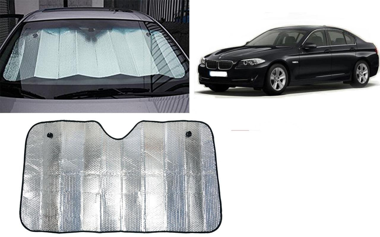 Auto Pearl Collapsible Mesh Foldable Auto Front/Rear Window Silver Sun Shade Car Windshield, 130 * 60Cm for 520I