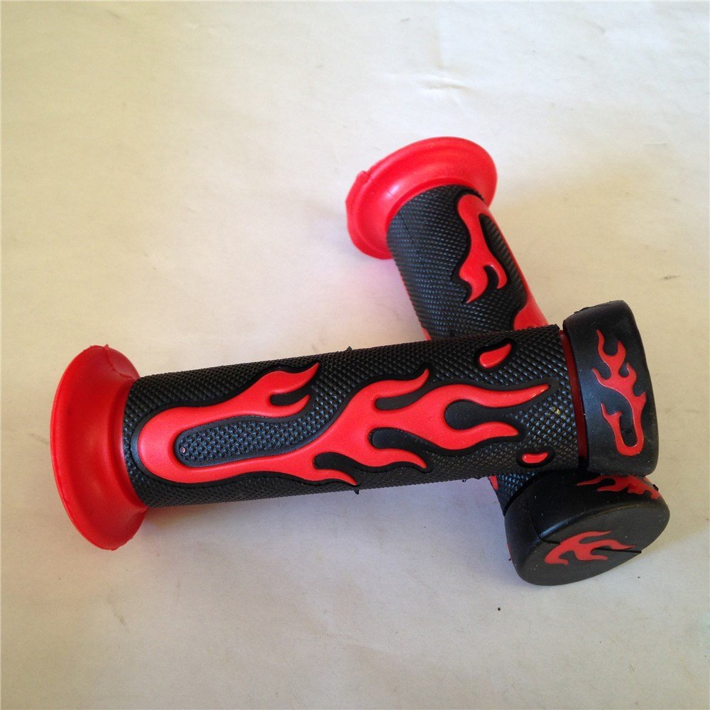 Xkmt- Flame Gel Style H Grips Red Atv Quad Compatible With Kawasaki Polaris Seadoo Bombardier Jet Ski Atv Foreman Recon Rincon B