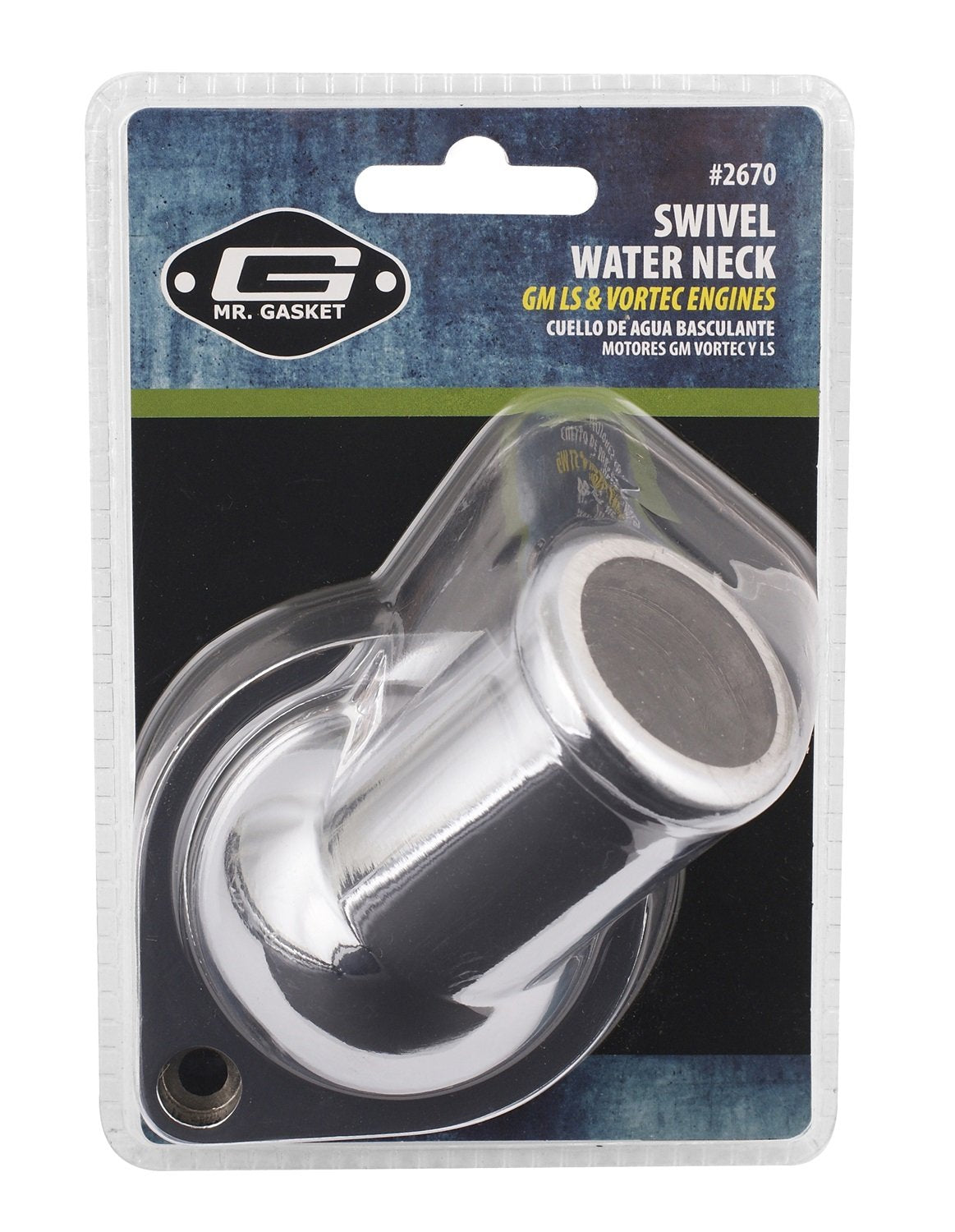 Mr. Gasket 2670 Chrome Swivel Adjustable Water Neck Outlet For Gm/Chevrolet Ls Engine