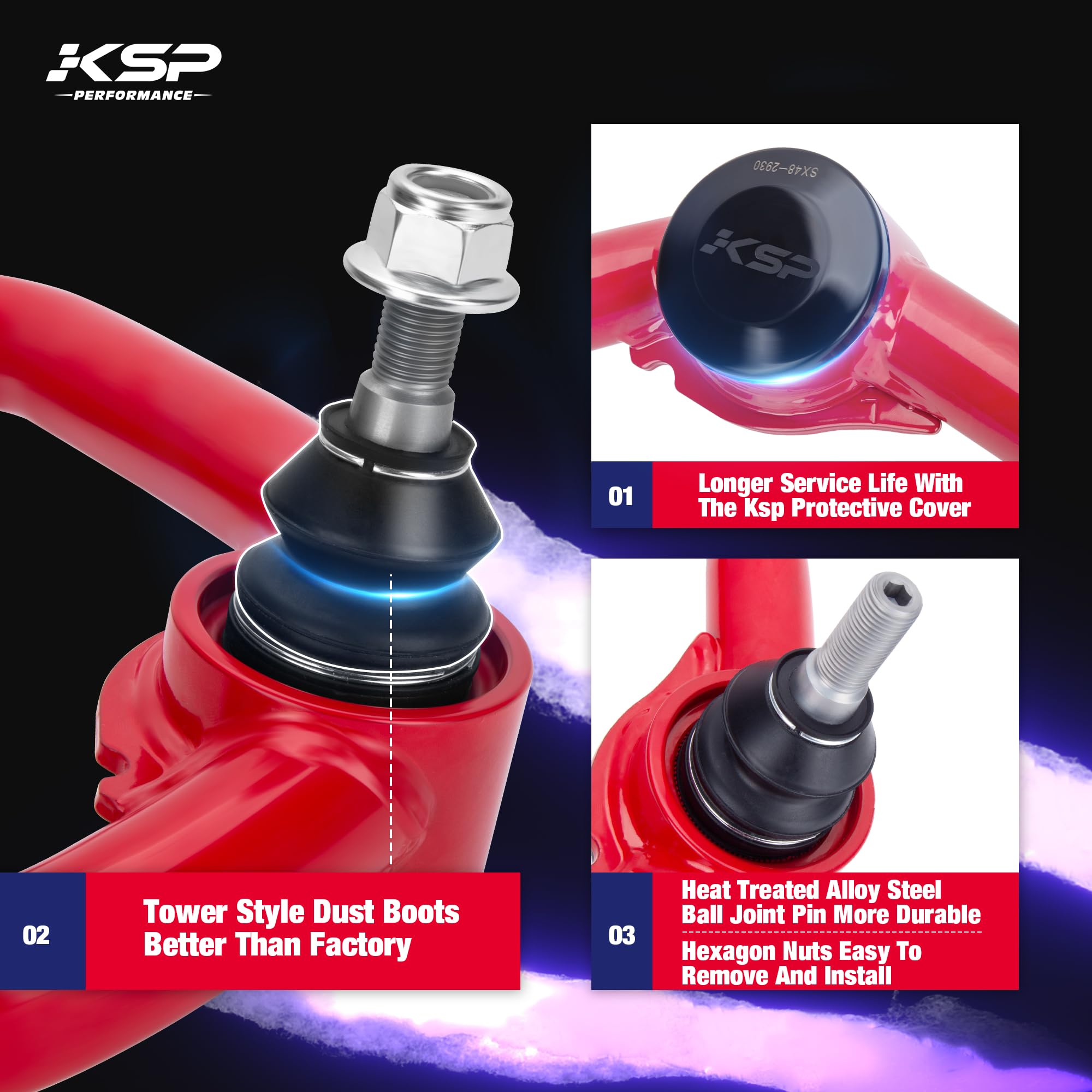Ksp 2-4'' Upper Control Arm For F150 2004-2020, Aftermarket Control Arm Replacement Factory/Stock Arm, Iron Steel Welding Swing