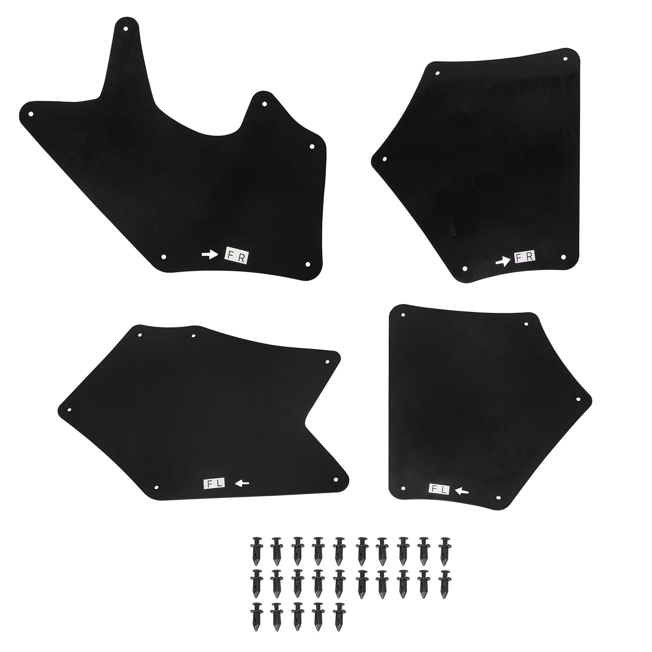 Hecasa Front Splash Guards Fender Liner Shields W/Clips Compatible With 2007-2022 Toyota Tundra Sequoia Replace For 53737-0C030 53736-0C030 53739-0C020 Apron Seal Mud Flaps Mudflaps Mudguards 4Pcs