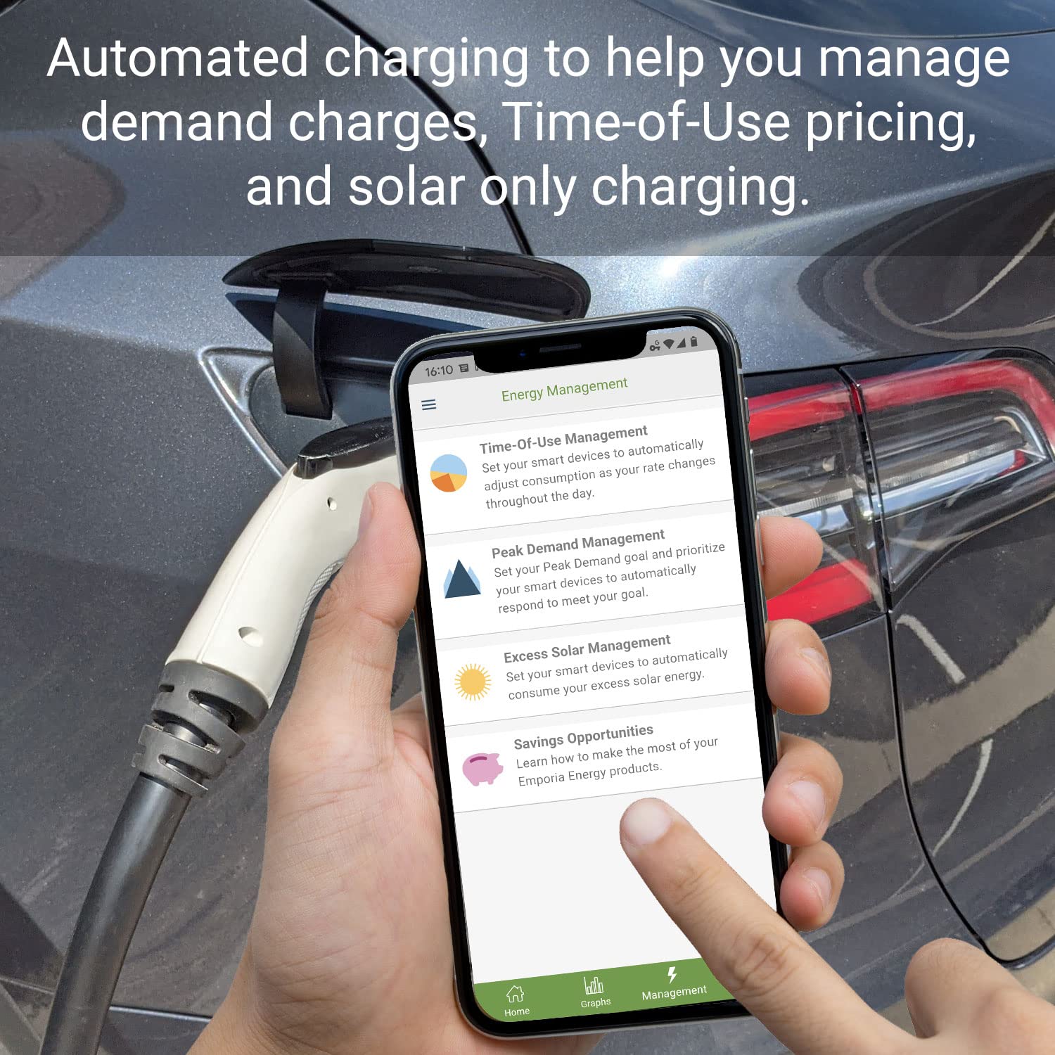 EMPORIA Level 2 EV Charger, 48 Amp, NEMA 14-50, J1772, 240V, WiFi Enabled, 24ft Cable, Black, Model EV001