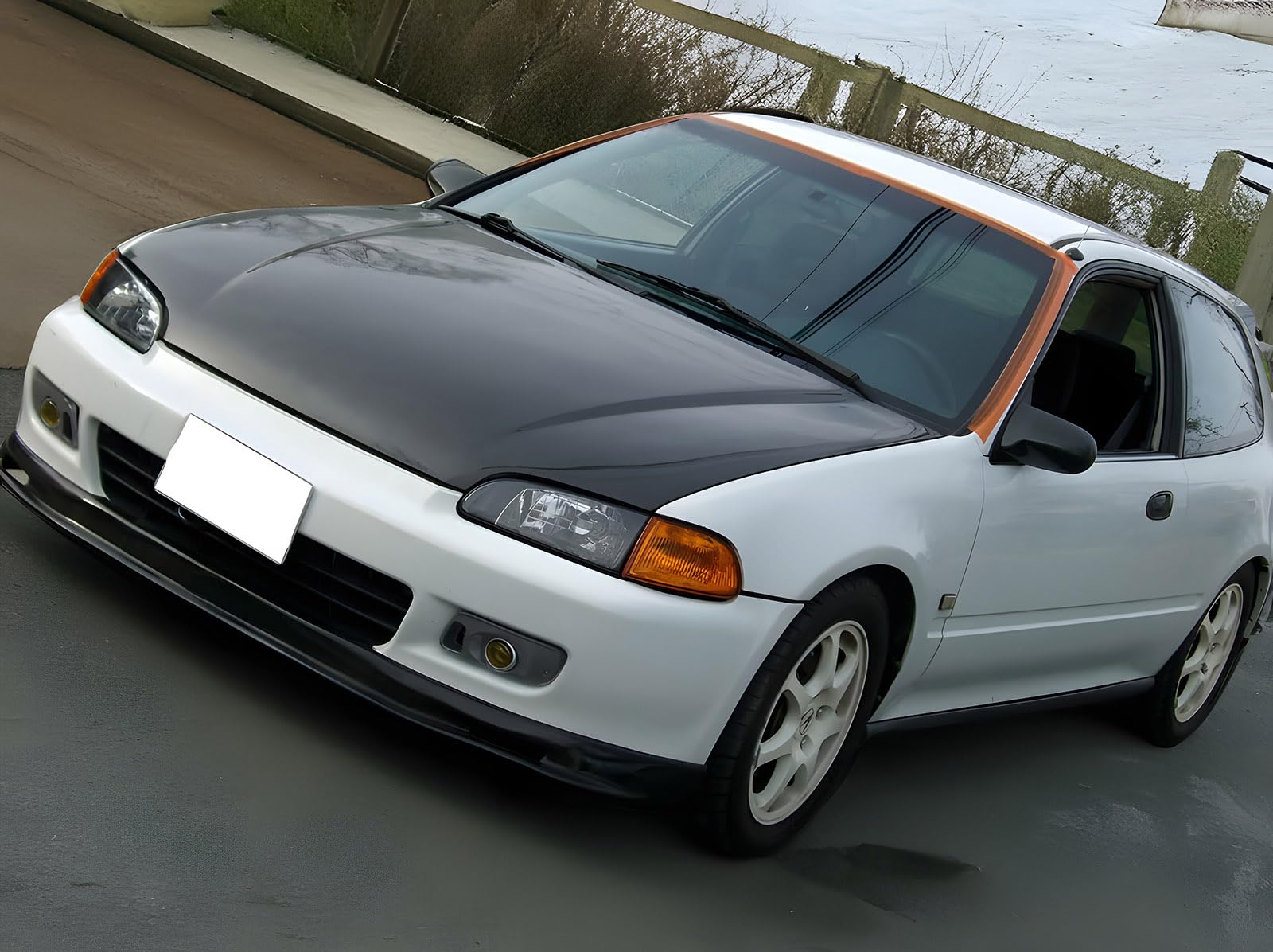 IKON MOTORSPORTS Front Bumper Lip, Compatible with 1992-1995 Honda Civic, Black PU Front Lip Finisher Under Chin Spoiler Add On