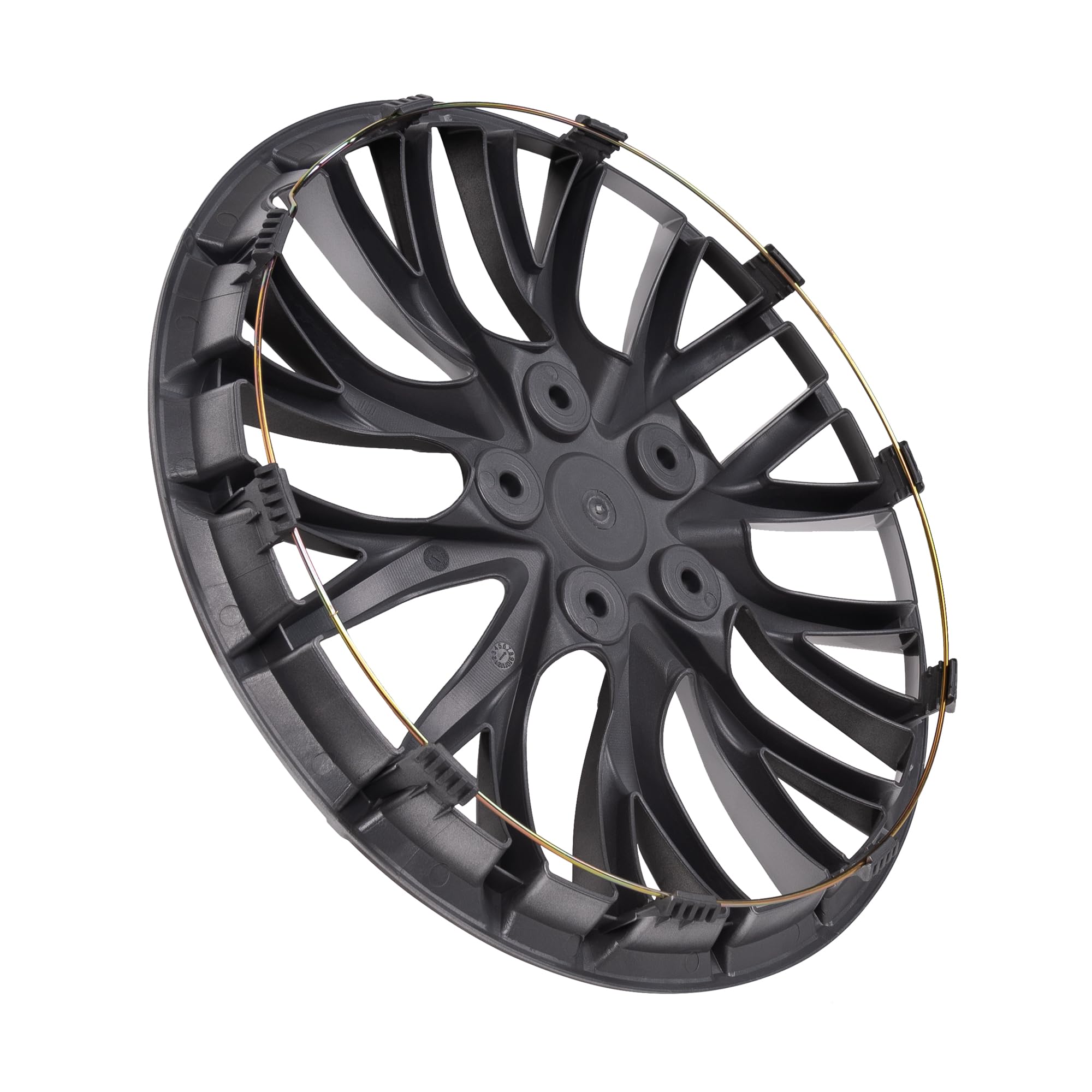BDK 16" Premium Black Hubcaps - ABS Plastic Wheel Rim Cover, OEM Style, Set of 4 for Car, Truck, SUV, Van