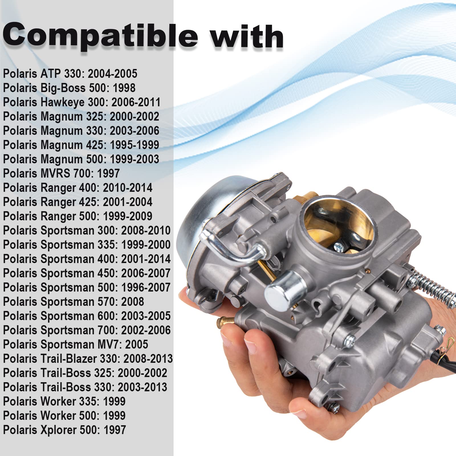 TOPEMAI Carburetor for Polaris Magnum 425 & Ranger 500 ATV - Model CPKL0047, Fits 1995-2009 Models, 2x4/4x