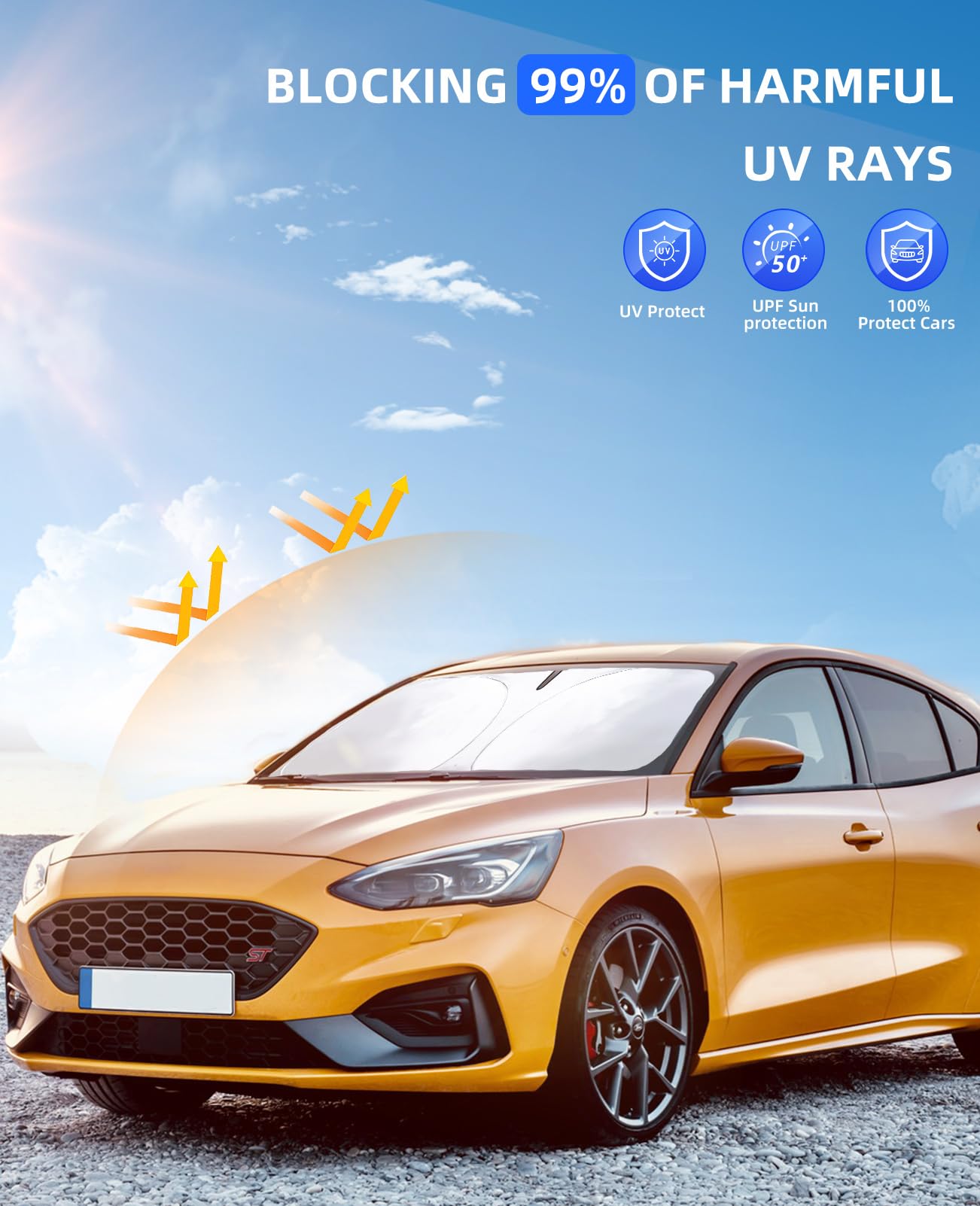 For Focus Windshield Sun Shade Sunshade For Ford Focus 2012-2018 Windshield Cover Fit 2020 2024 Focus S Rs, St, Se, Sel, Titaniu