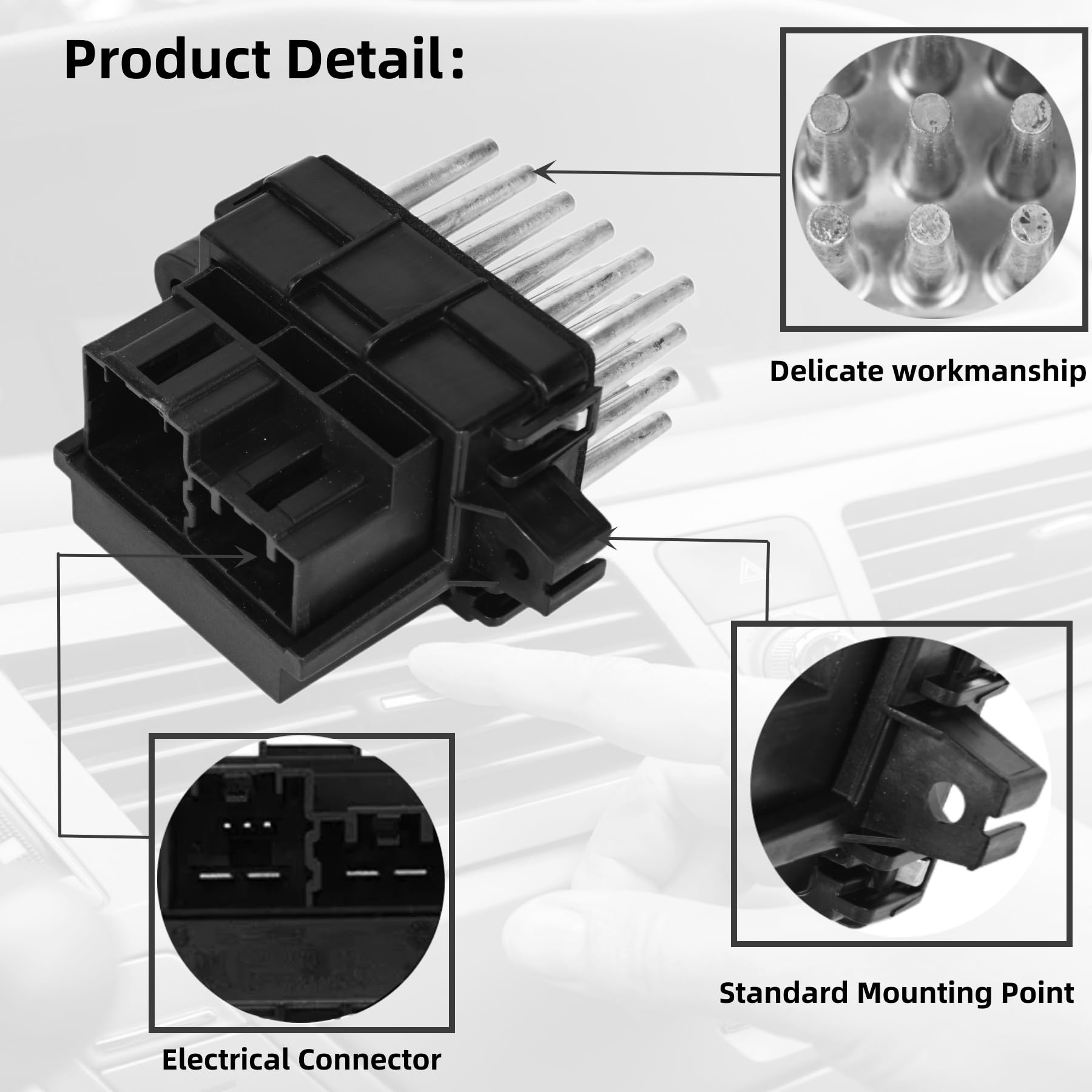 Blower Motor Resistor Compatible with Select 2007-2013 Chevy Silverado Suburban Tahoe Camaro Equinox/GMC Sierra Yukon/Buick/Cadi
