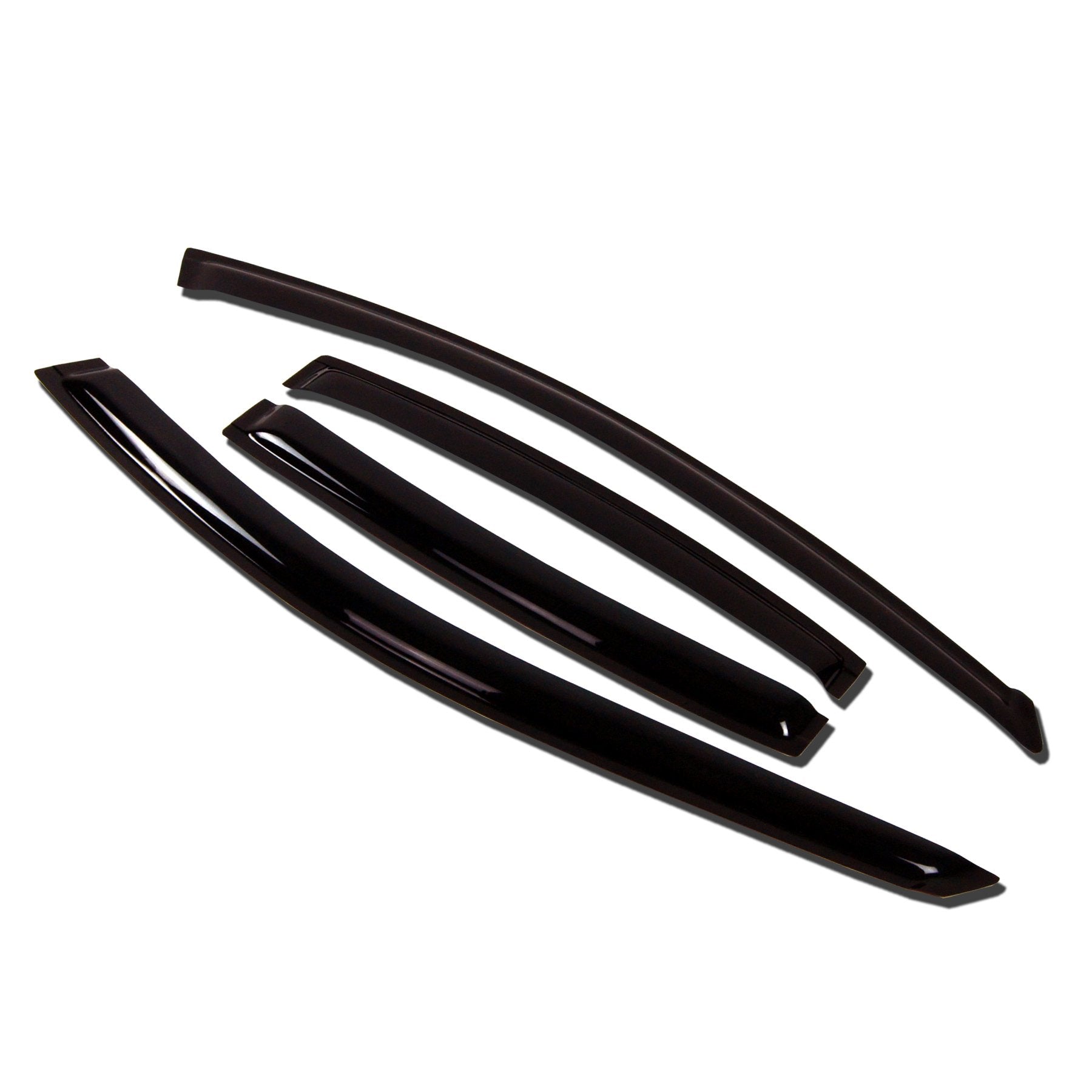 TuningPros WV-750 Window Visor Deflector Rain Guard Dark Smoke 4-pc Set