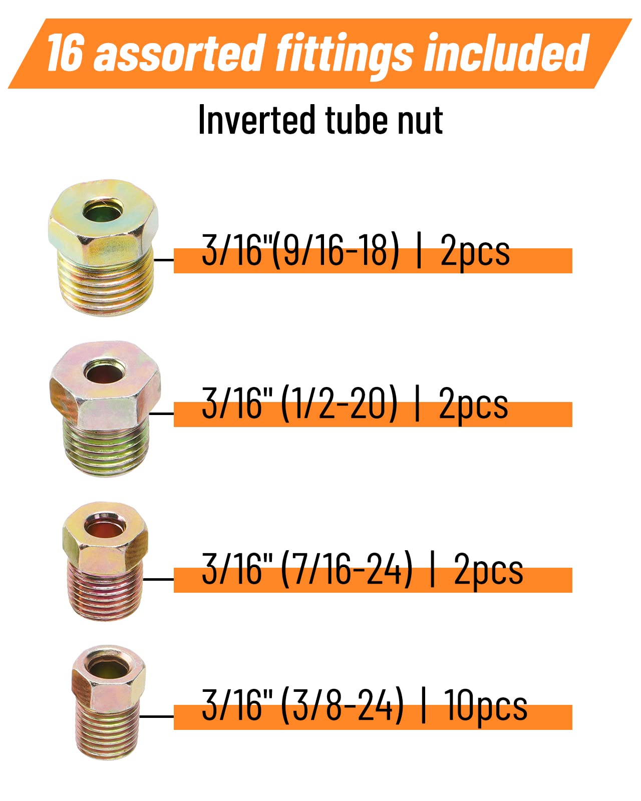 Racewill Copper Coated Brake Line Kit, 25 ft 3/16" with 16 Fittings, 4 Unions & Flaring Tool Set