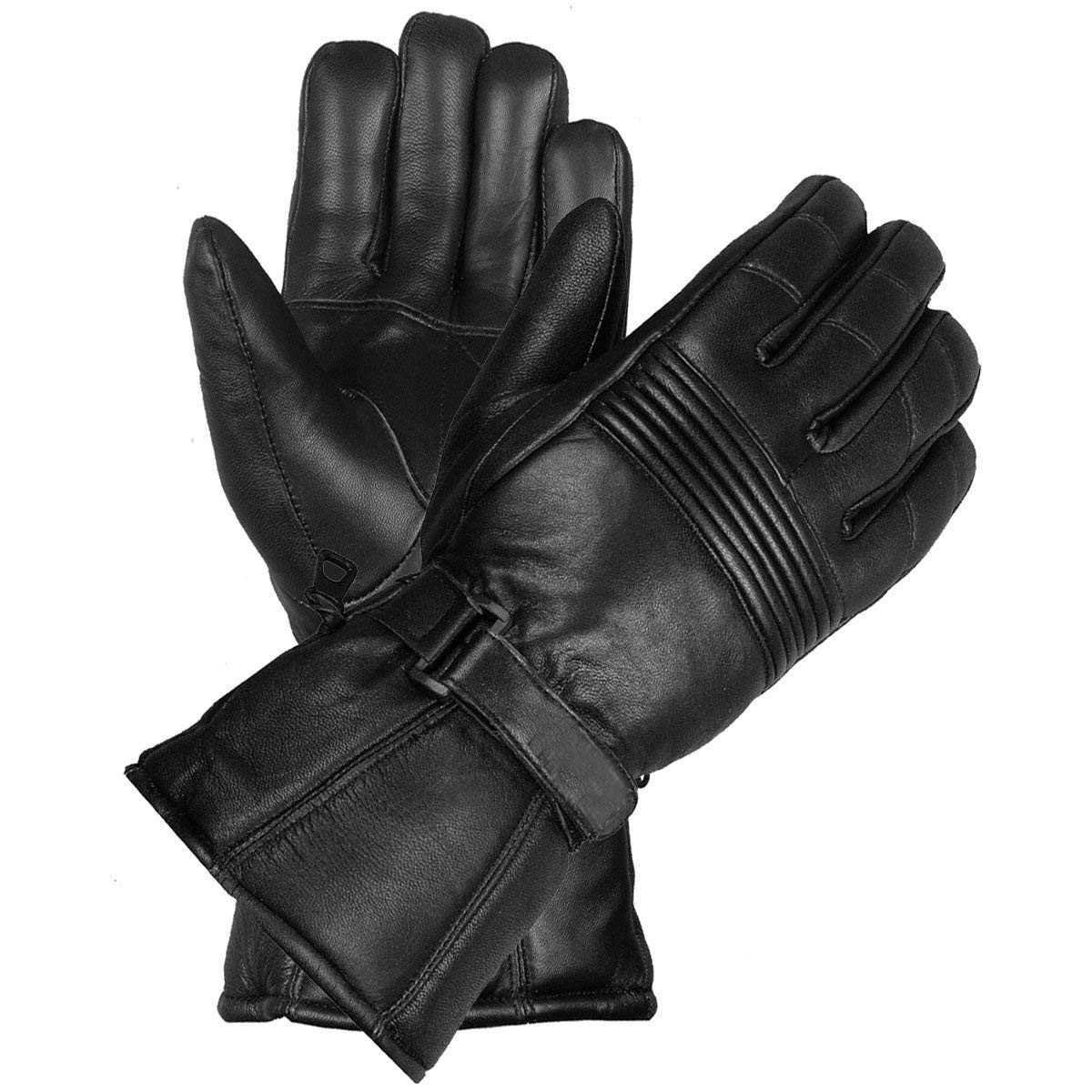 Men An Women Premium Winter Motorcycle Biker Sheep Leather Gauntlet Thinsulate Gloves Xxl