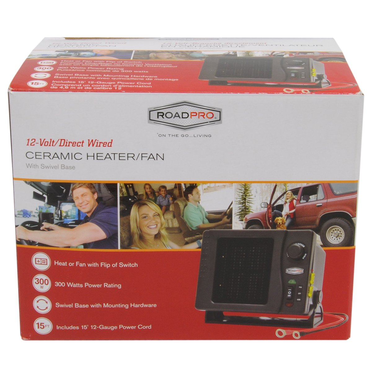 RoadPro 12V Ceramic Heater/Fan - Compact 12-Volt Portable Heating Solution