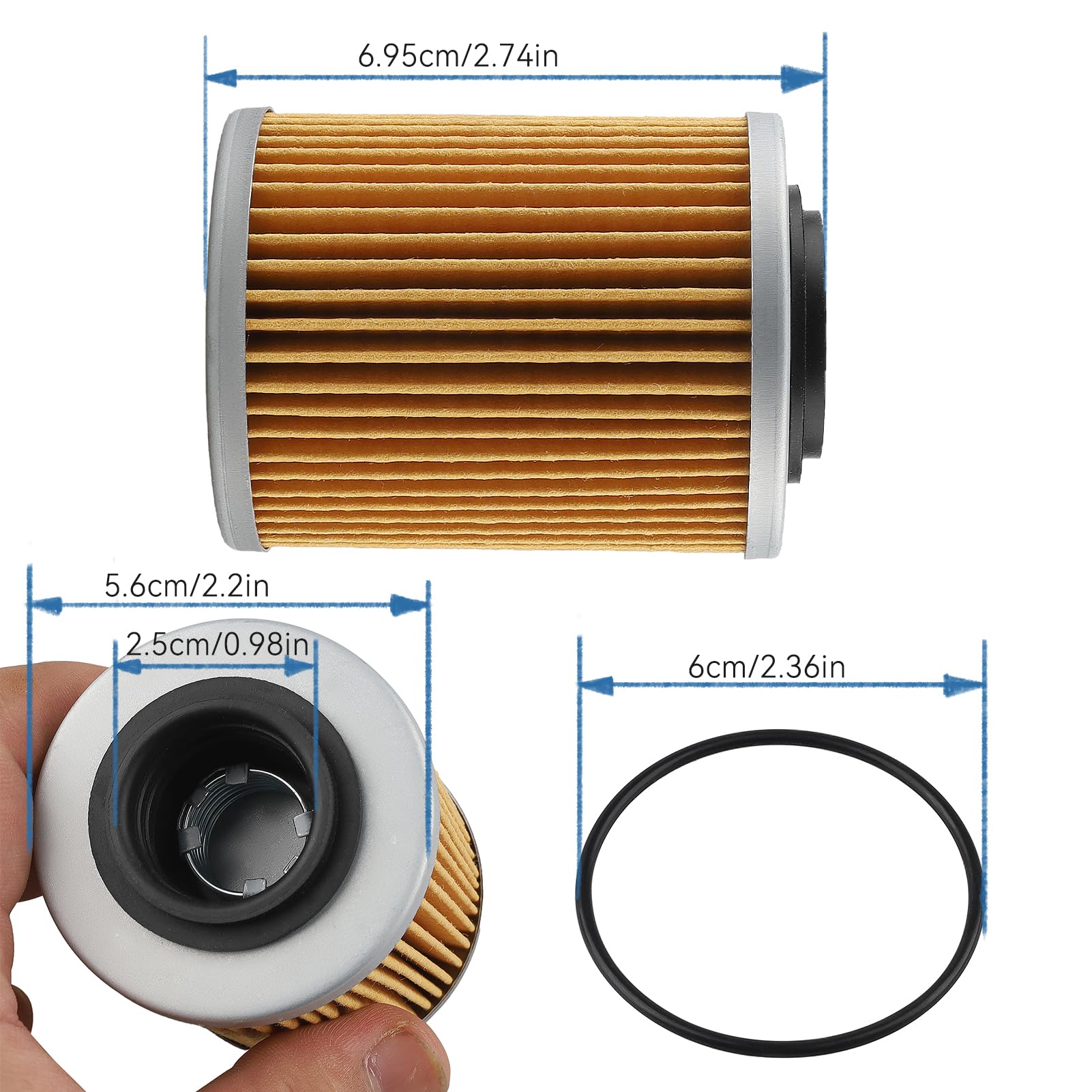 OCEAIR 420956123 X3 Oil Filter for Can Am Maverick X3 2017-2023 Max Turbo R RR 2019-2023 Ryker STD 600 900 ACE Sea-Doo Ski-Doo S