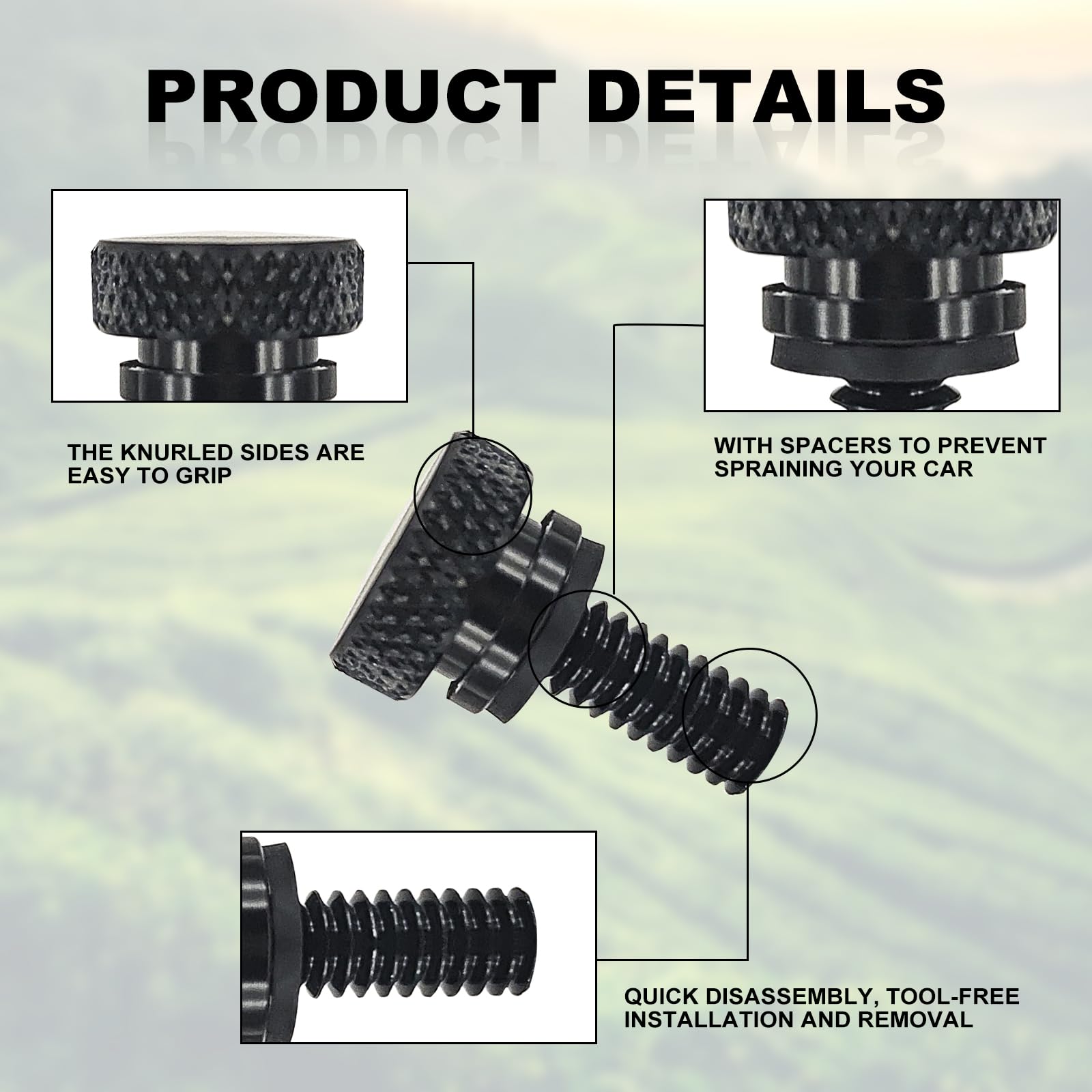 Motorcycle Modification Parts For Harley Davidson Steel Seat Screw Seat Screw Aluminum Alloy Screw For Seat(Black)