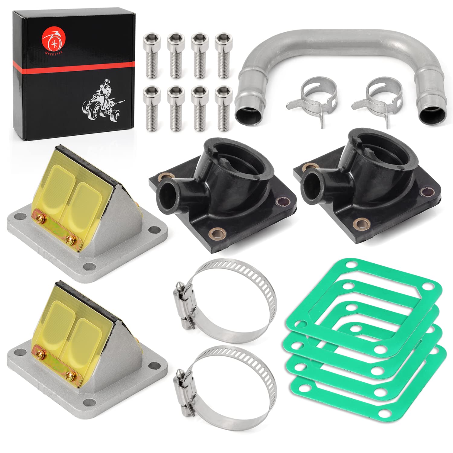 Intake Manifold Boot & REED VALVE & Intake tube Kit For Yamaha Banshee 350 YFZ350 1987-2006 29L-14465-00 31K-13565-01-00 2GU-136