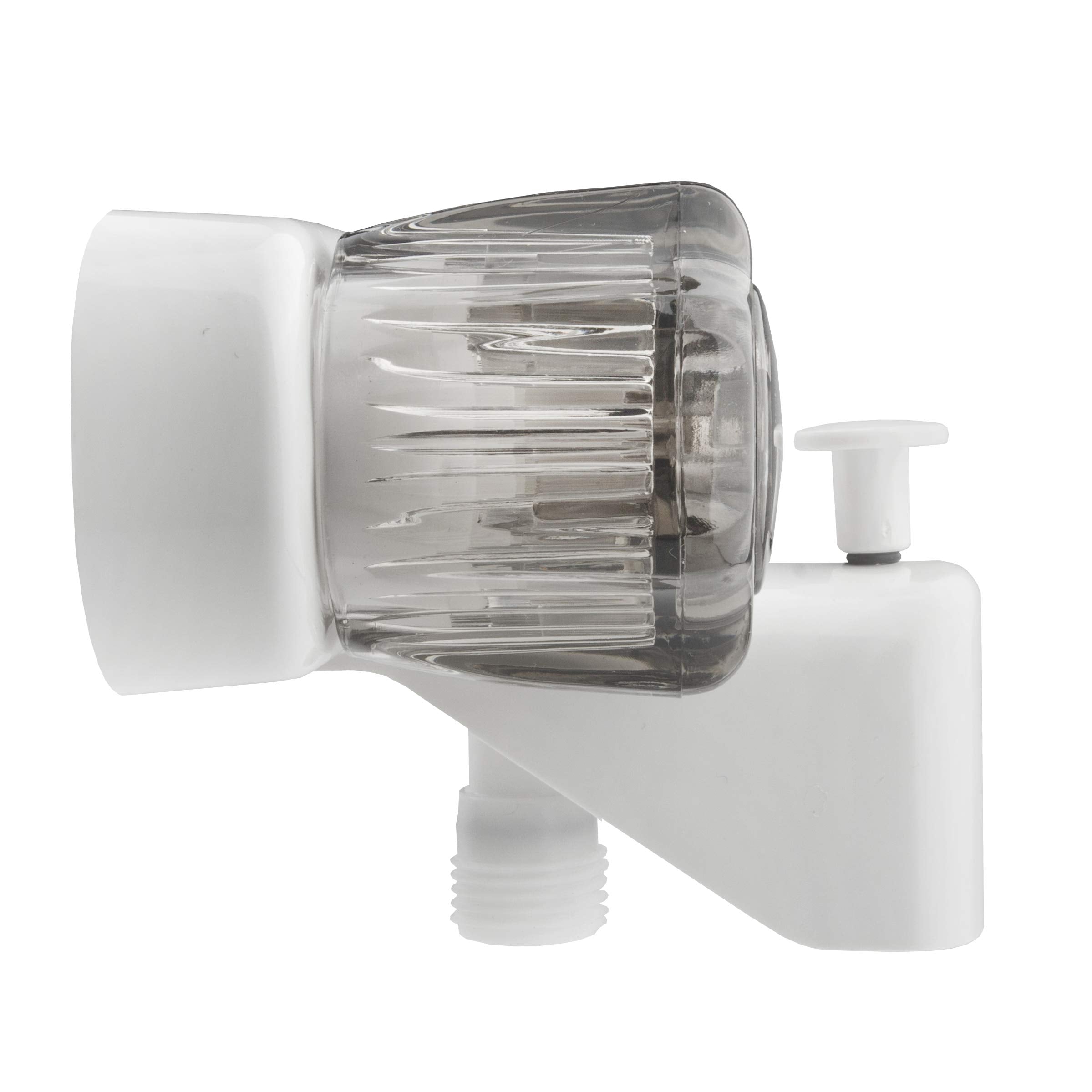 Dura Faucet Df-Sa110S-Wt Rv Tub & Shower Faucet Valve Diverter With Smoked Acrylic Knobs (White)