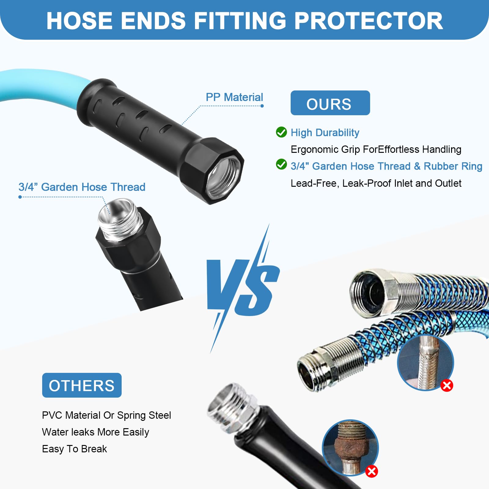 Gociean 50Ft Upgraded Rv Water Hose With Storage Straps, 5/8 Rv Drinking Water Hose, Anti-Leak And Anti-Kink Design, Camper Fresh Water Garden Hose For Rv, Camper, Truck And Car
