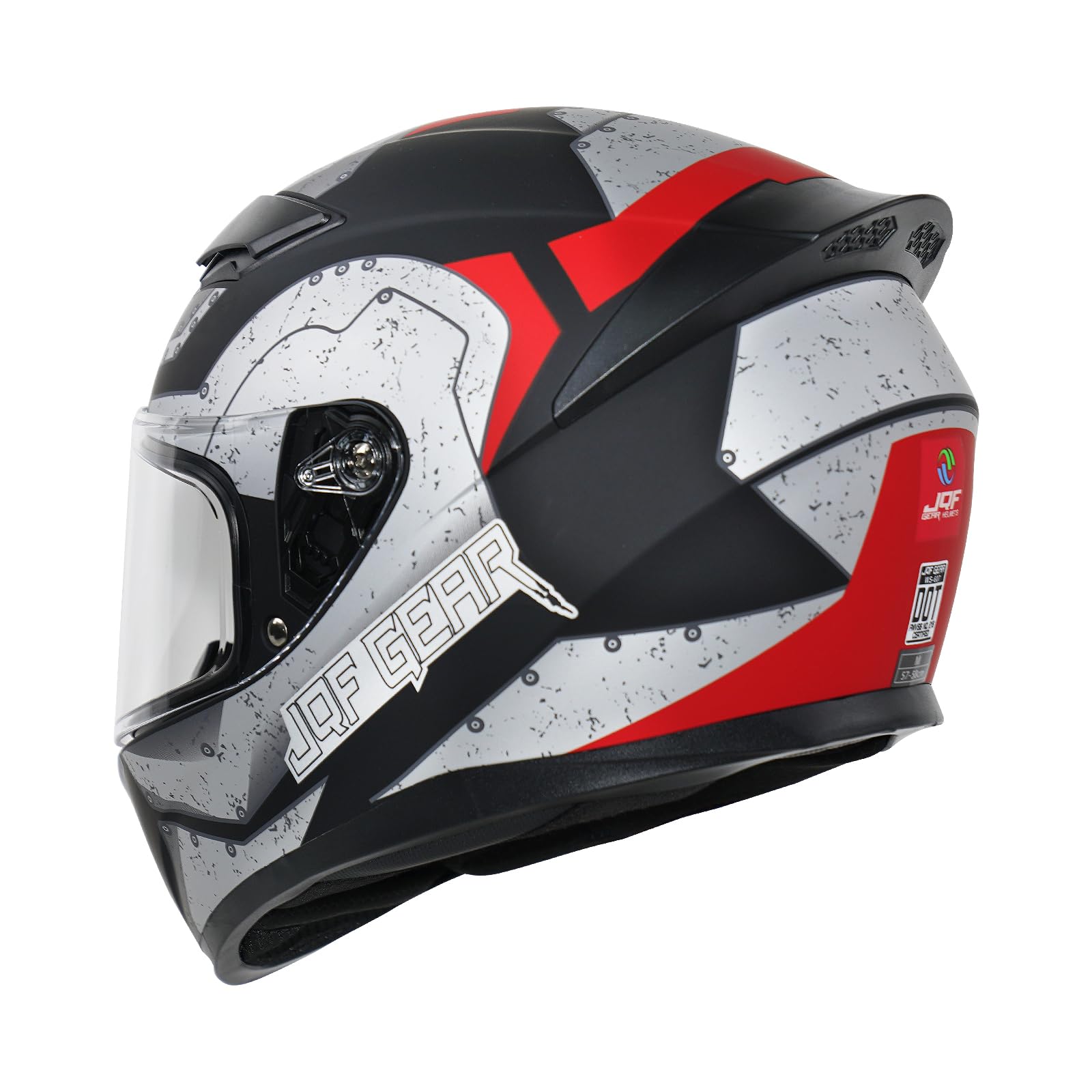 Jqf Gear Full Face Motorcycle Helmet Ws-607 Dot Approved Motorbike Racing Street Bike Helmets For Adults With Visor (Thor Ws-607