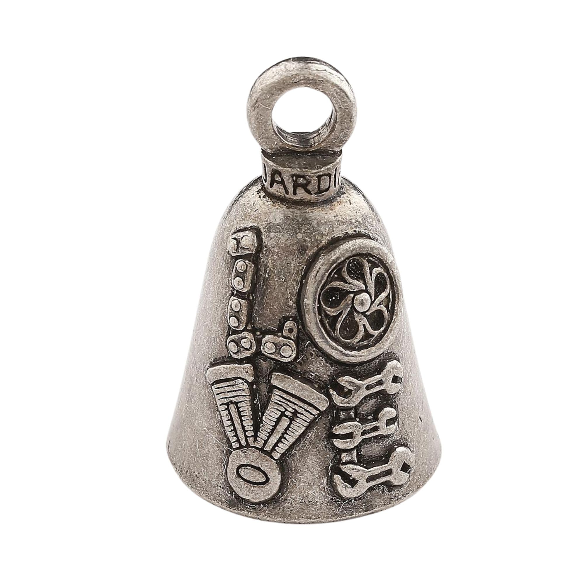 Guardian Bell Love Good Luck Bell w/Keyring & Black Velvet Gift Bag | Motorcycle Bell | Lead-Free Pewter | Good Luck Gift to Fri