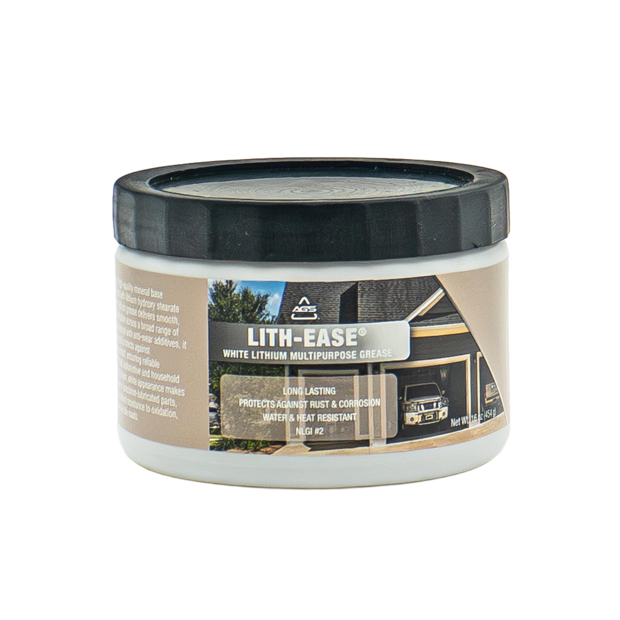AGS Lith-Ease White Lithium Grease, 16 oz Tub, All Weather Performance, Long Lasting Heavy Duty Lubricant, Water and Heat Resist