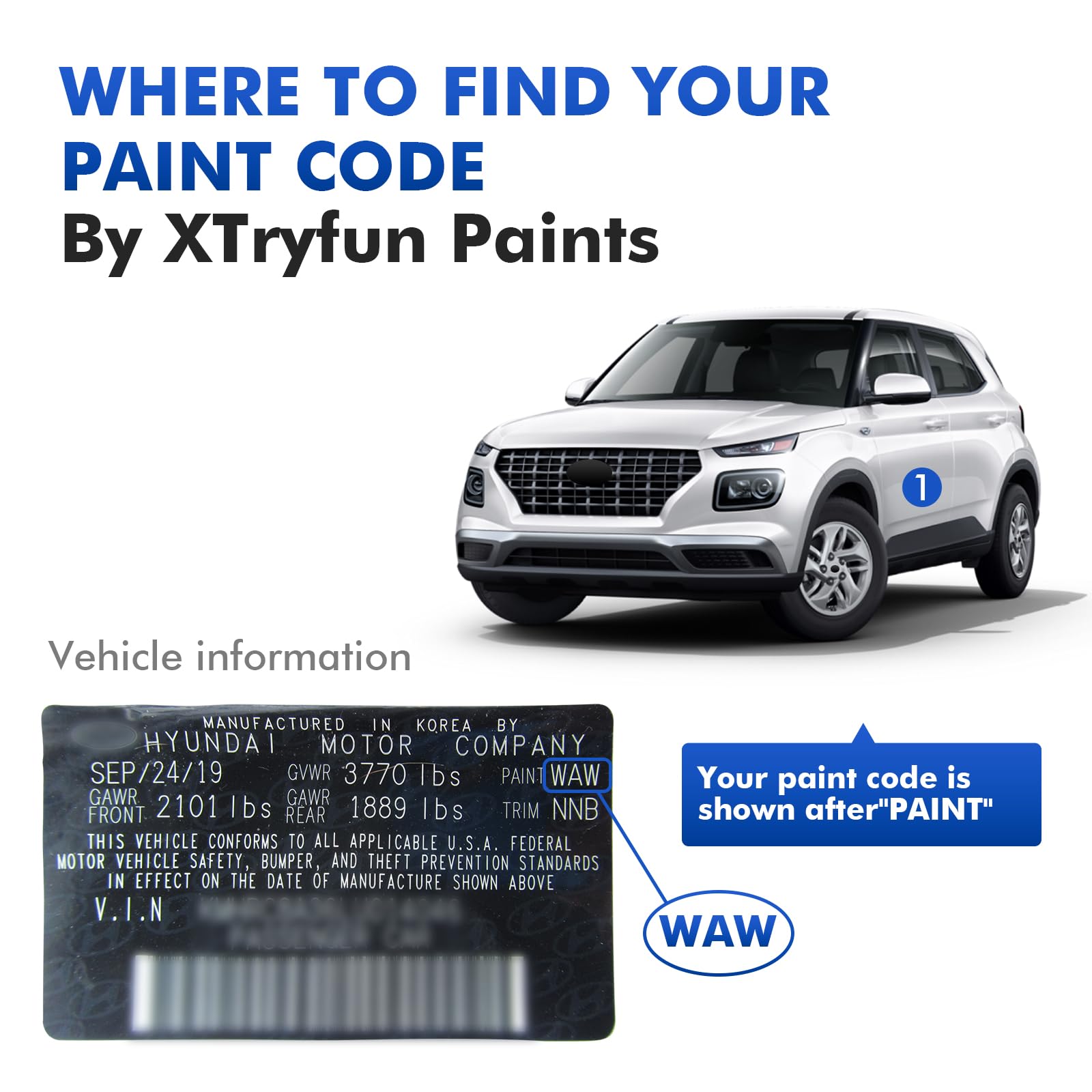 Xtryfun R2T Shimmering Silver Touch Up Paint For Hyundai, Diy Car Paint Scratch Repair Kit, Automotive Paint, Quick & Easy Fix S