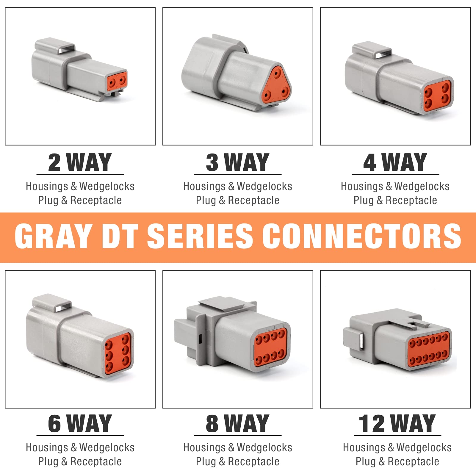 Iwiss Deutsch Dt Series Connector Assortment, Size 16 Stamped Contacts, Waterproof Automotive Electrical Connectors, 188 Pieces