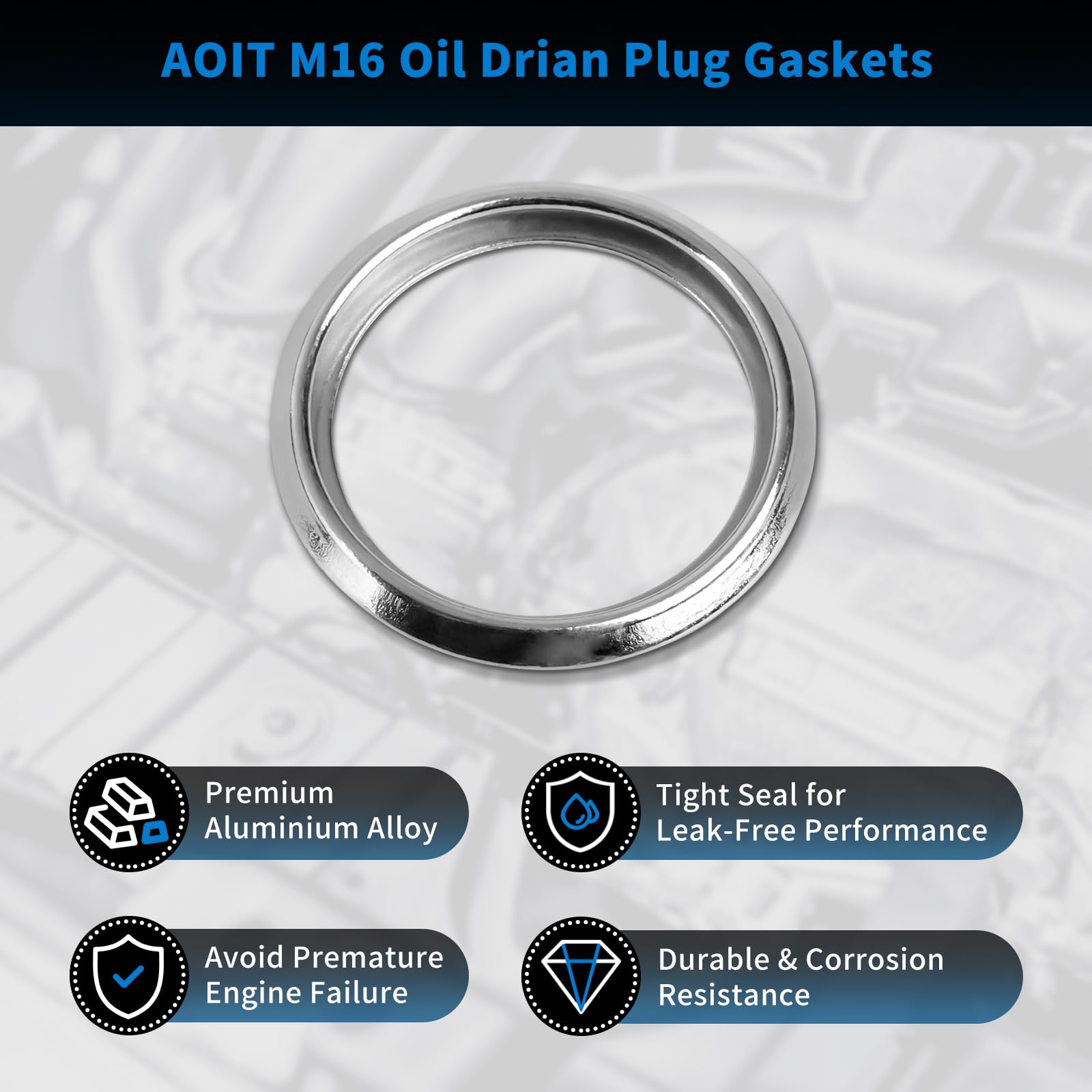 10 Pcs M16 Oil Drain Plug Gaskets Crush Washers Seals Rings Fits For Subaru Outback Legacy Impreza Forester Brz Xv Crosstrek, Re