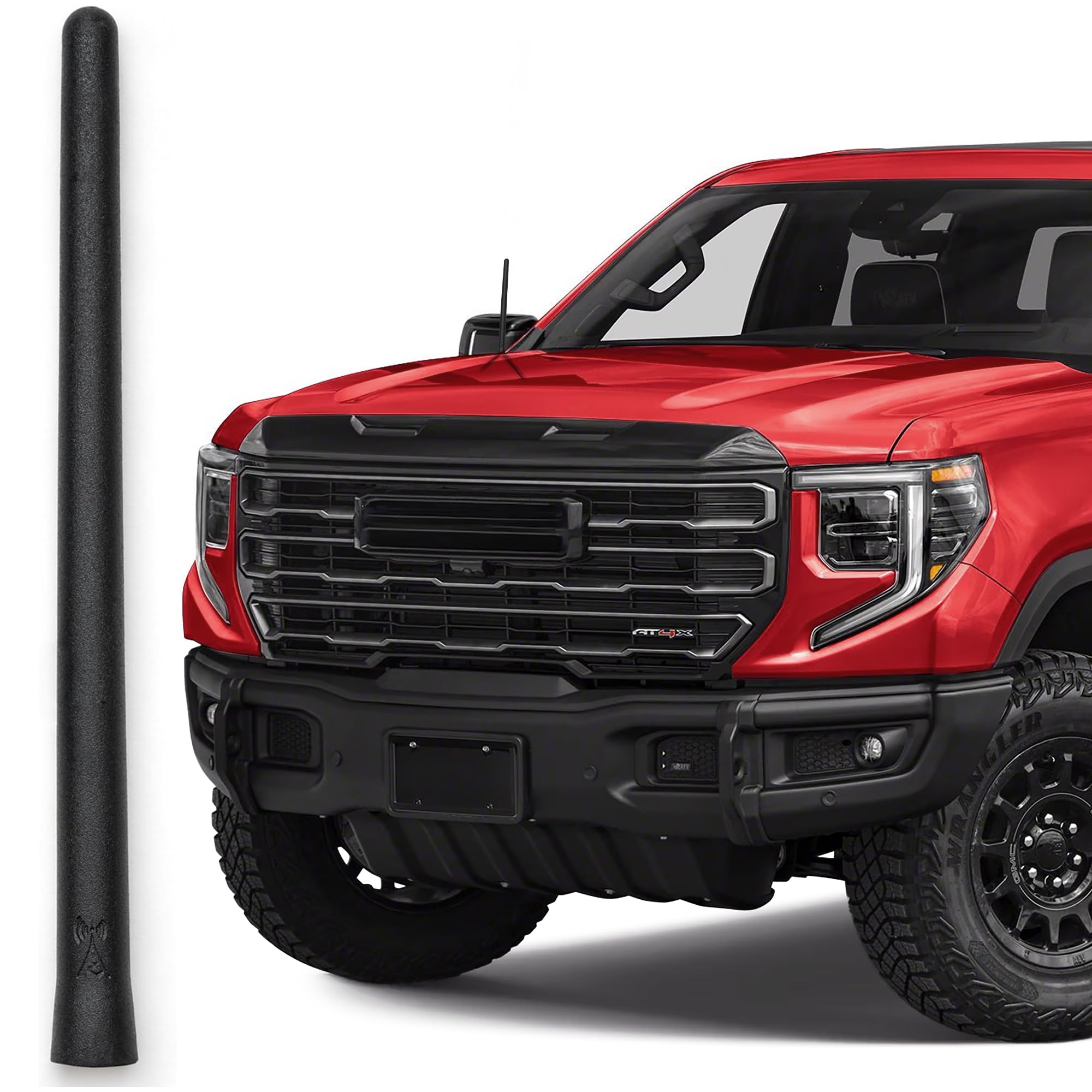 AntennaMastsRus Short Rubber Antenna for GMC Sierra 1500 (2006-2024) - 6 3/4 Inch, Black, Car Wash Proof, Model A081
