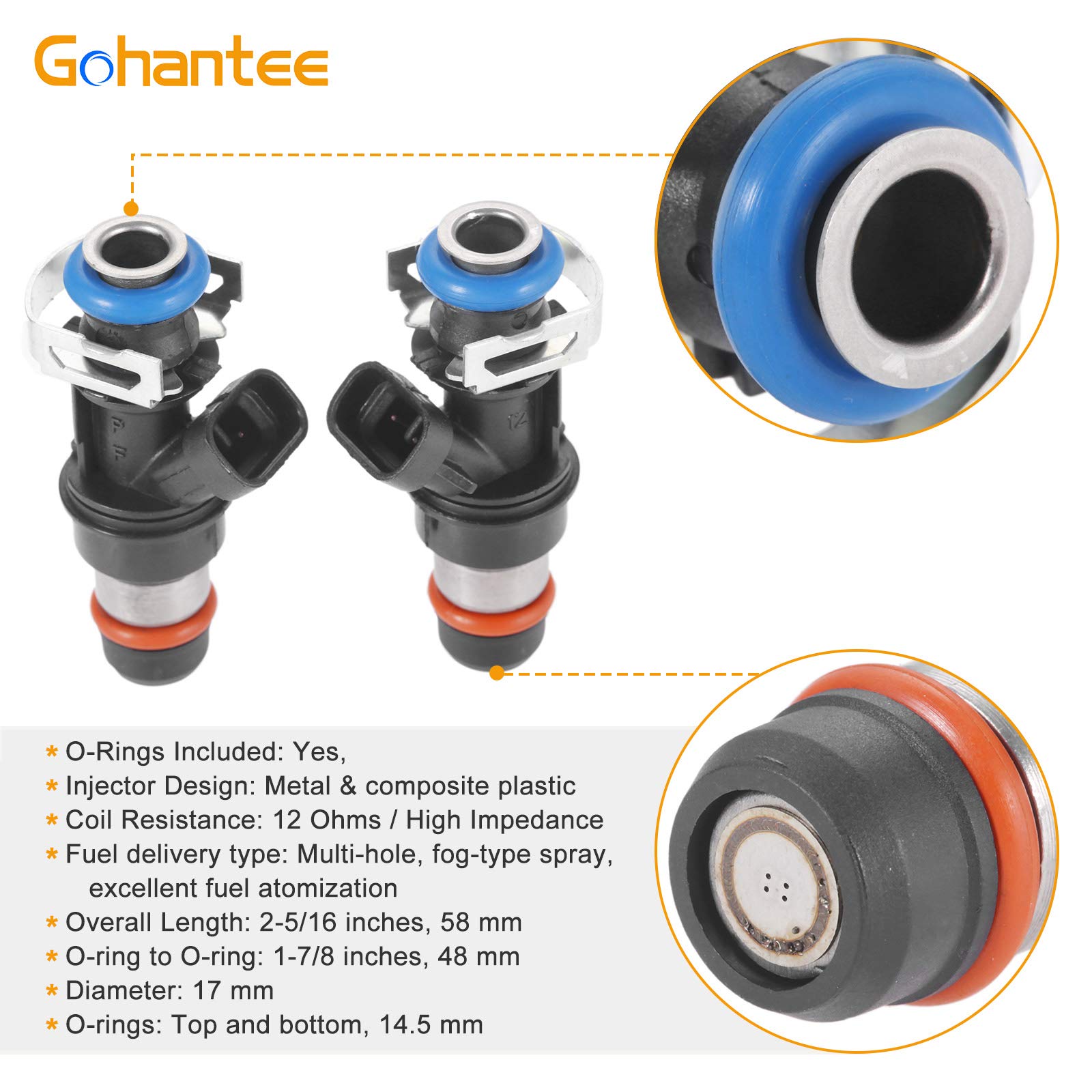 Fuel Injectors Compatible with Chevy Silverado 1500 2500 3500 Tahoe Replacement for GMC Sierra 1500 2500 3500 Tahoe 4.8L 5.3L 6.
