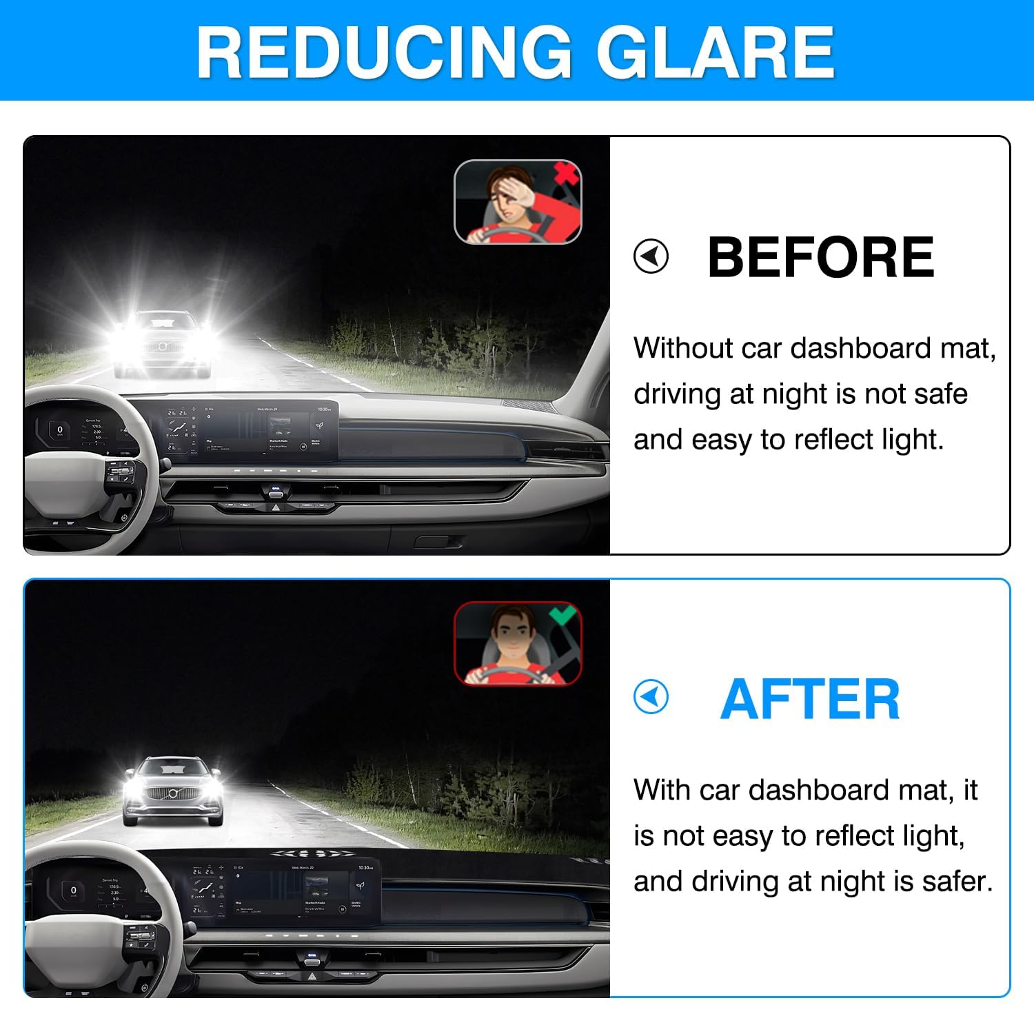 Autorder Dashboard Cover Mat Fit For 2024 2025 Kia Ev9 Accessories Dash Cover Upgrade Velvet Dash Mat Sunshade Glare Uv Rays Pro