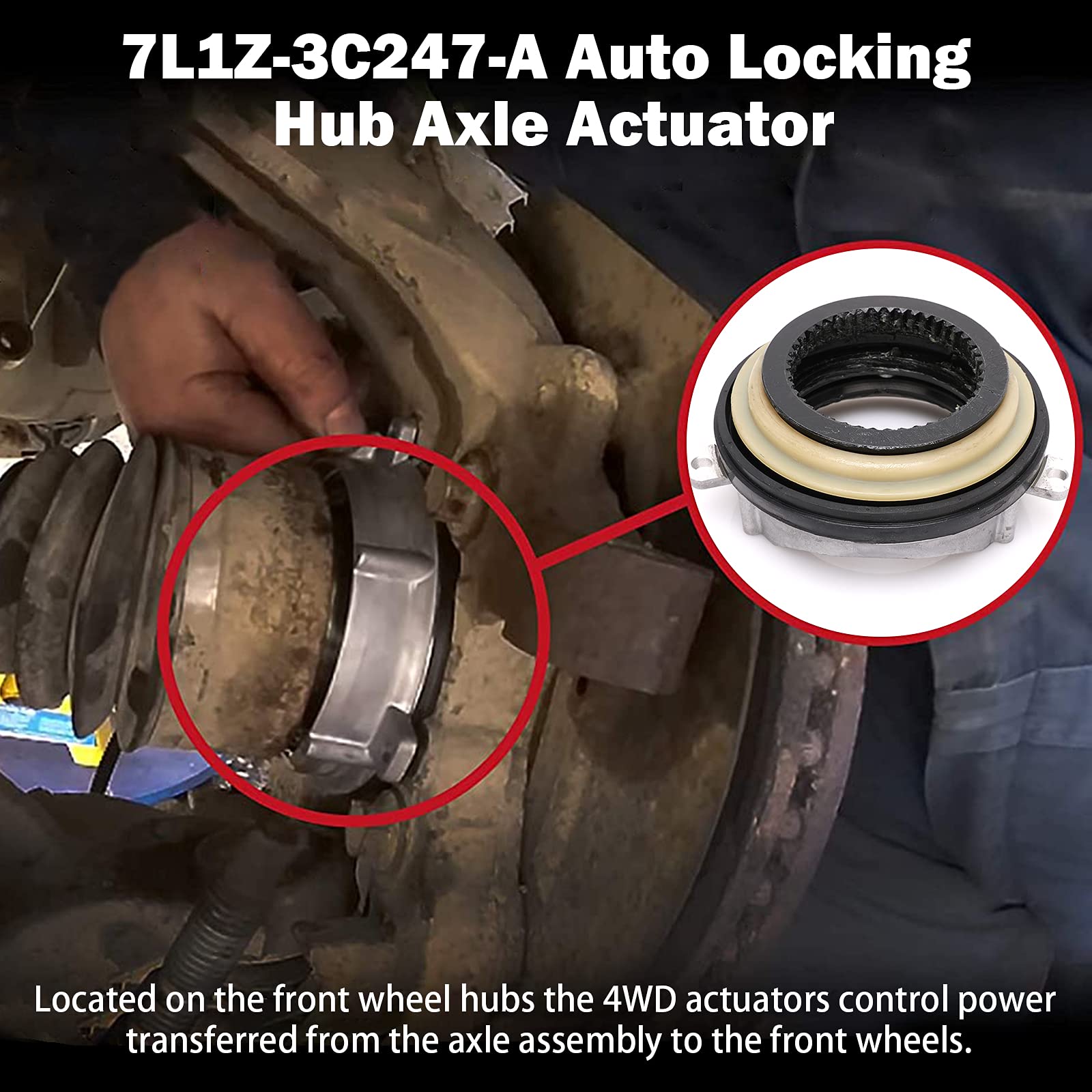 SHINEHOME 7L1Z-3C247-A Auto Locking Hub Axle Actuator 4x4 4WD IWE Fits Ford F150 2004-2015 Front Left Right 4-Wheel Hub Lock Act