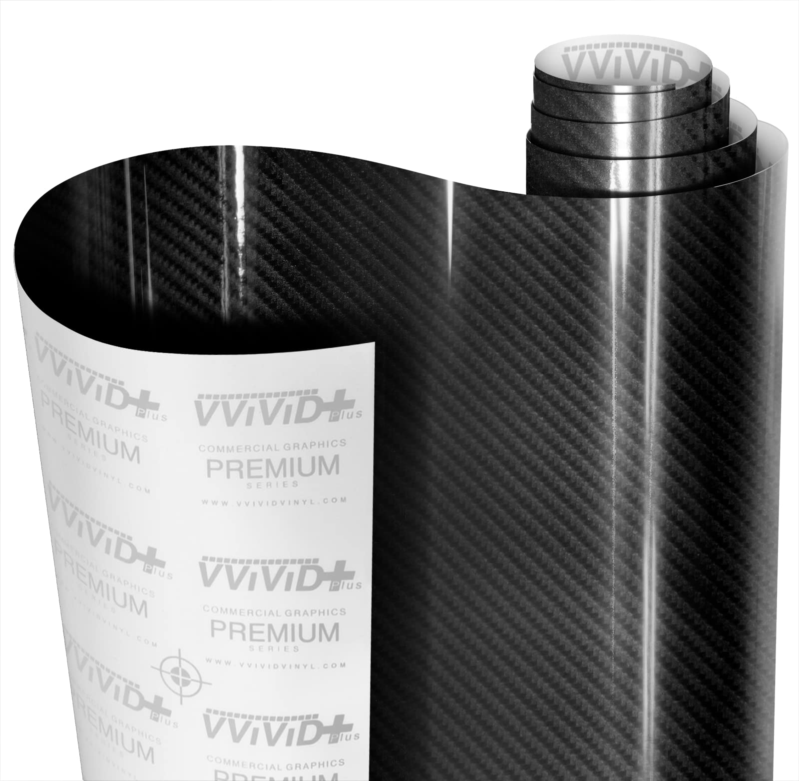 Vvivid High Gloss Black Carbon Fiber 3-Layer 3D Realistic Carbon Fiber Look Cast Vinyl Wrap (2Ft X 5Ft)