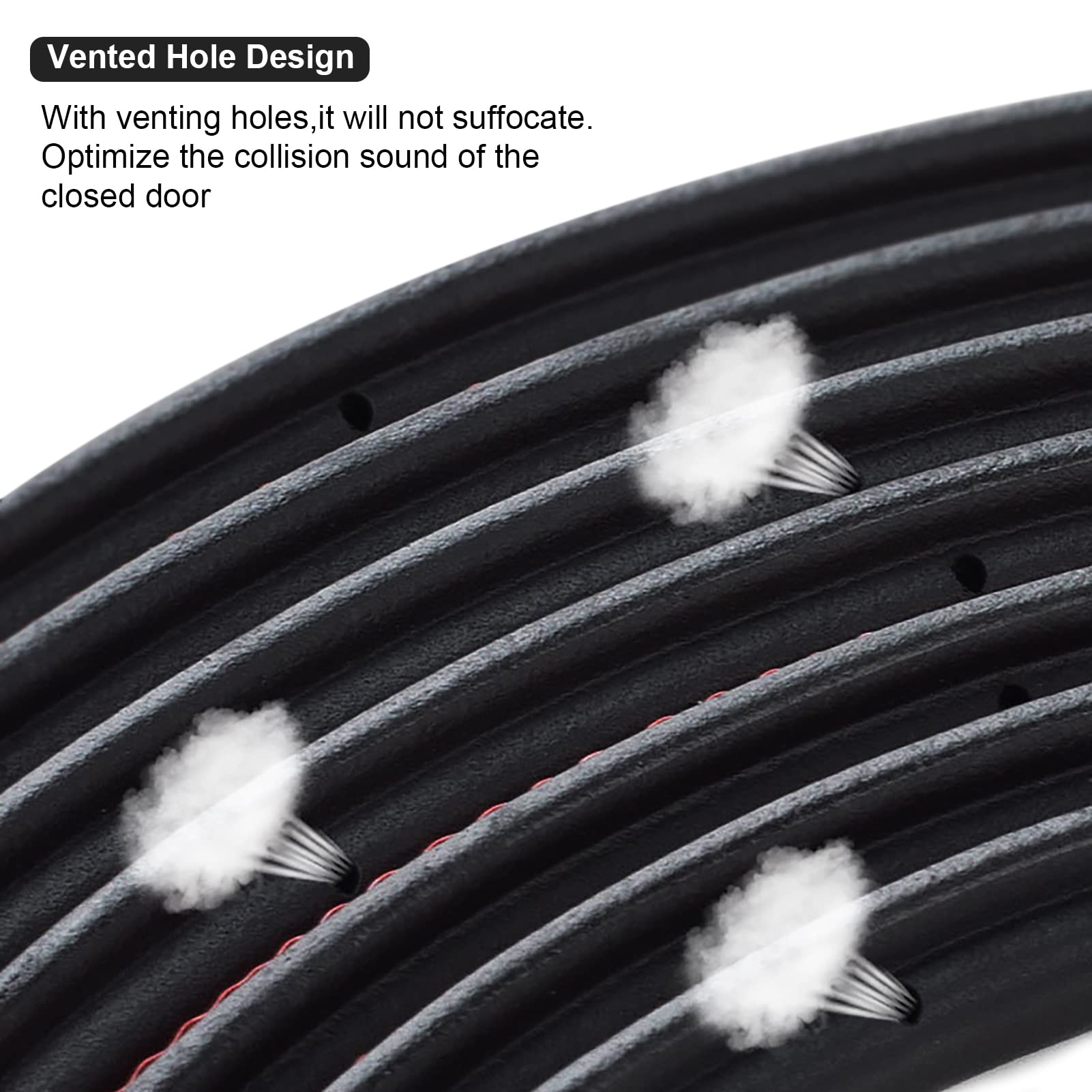 DOTAATDW Car Door Seal Strip - 52.49Ft Self-Adhesive Weather Stripping, Double Layer, Black Rubber, Model GYT002