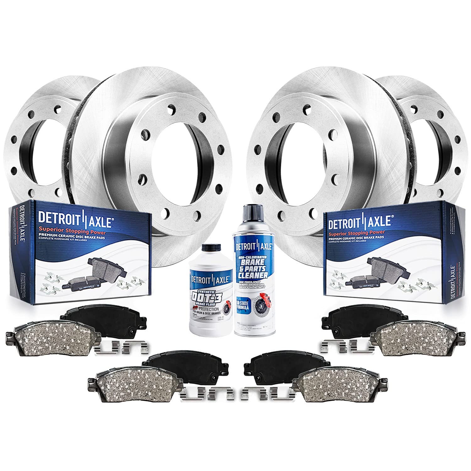 Detroit Axle - Brake Kit for Chevy GMC Suburban Avalanche Yukon XL 2500, Silverado Sierra 2500 3500 HD, Front Rear Disc Brake Ro