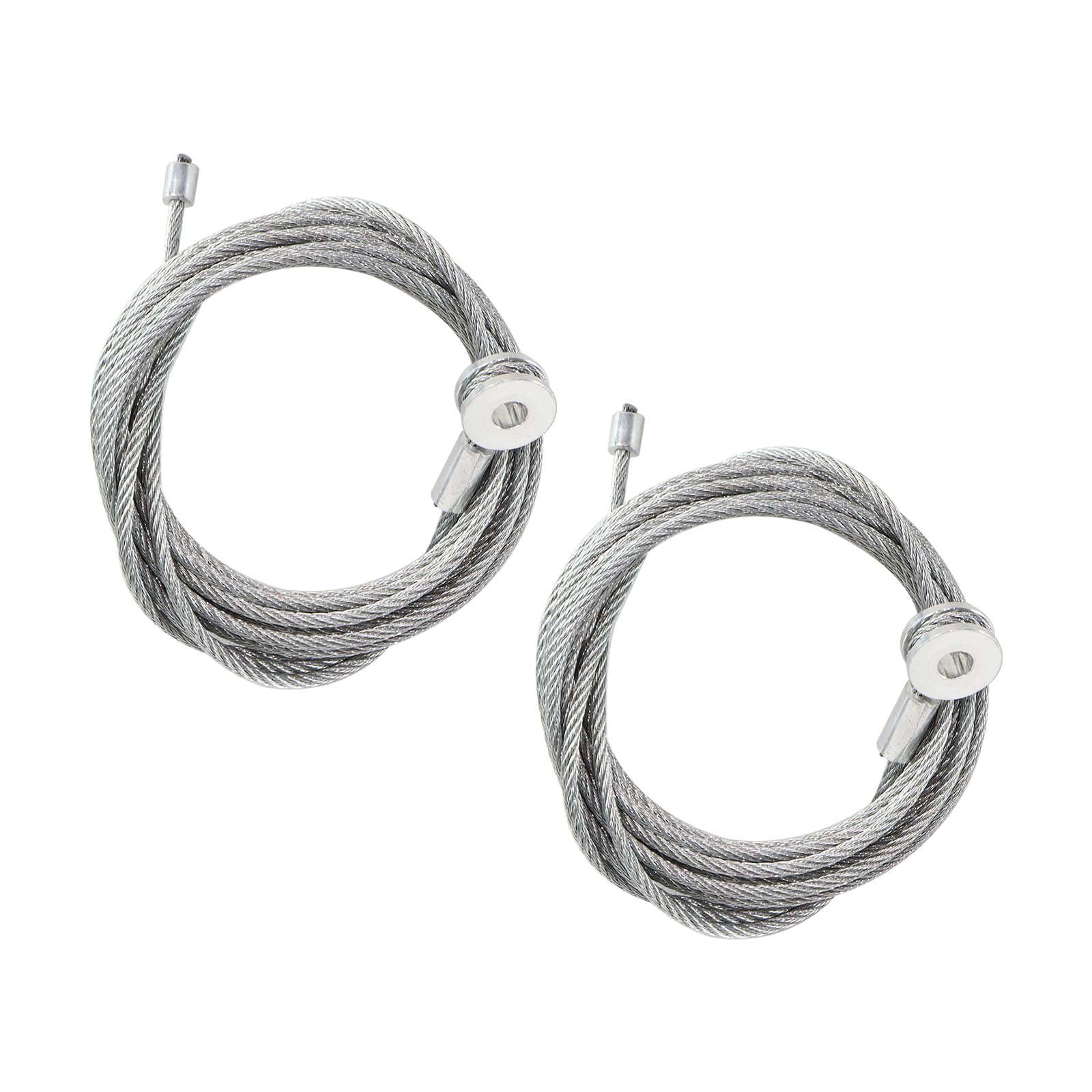 LAFORMO Cargo Trailer Ramp Door Cable Replacement Kit, Silver, 150 Inch, Model LFMOT001558, Pair (2) Cables