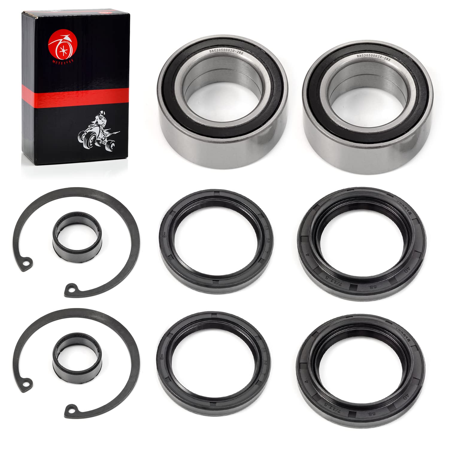Front Wheel Bearings & Seals Circlip Dust Seal Compatible with Honda Rancher 350 TRX350 FE/FM Rancher 400 TRX400 FGA/FA Rancher 